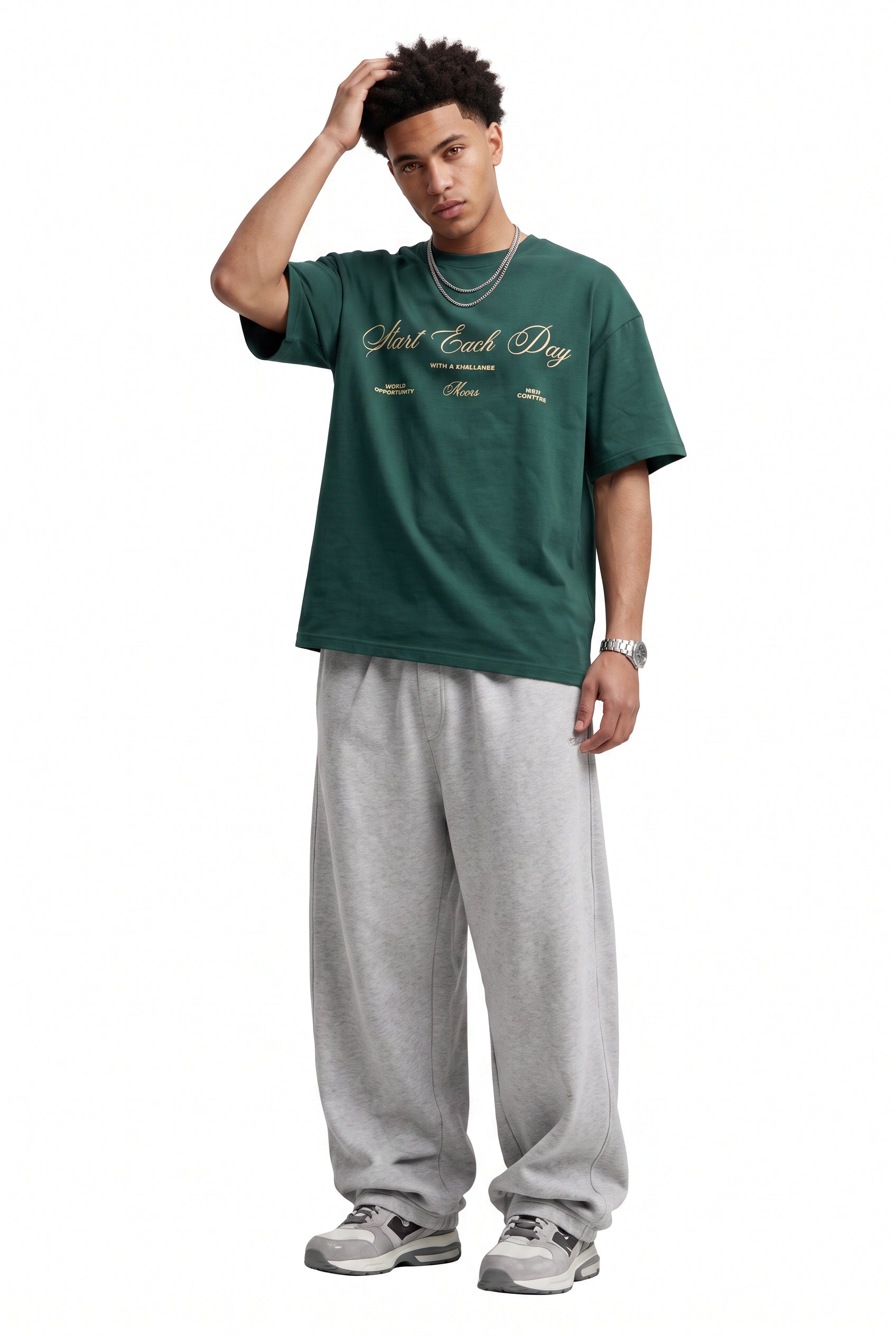Olive Dropped Shoulder Oversized Tee