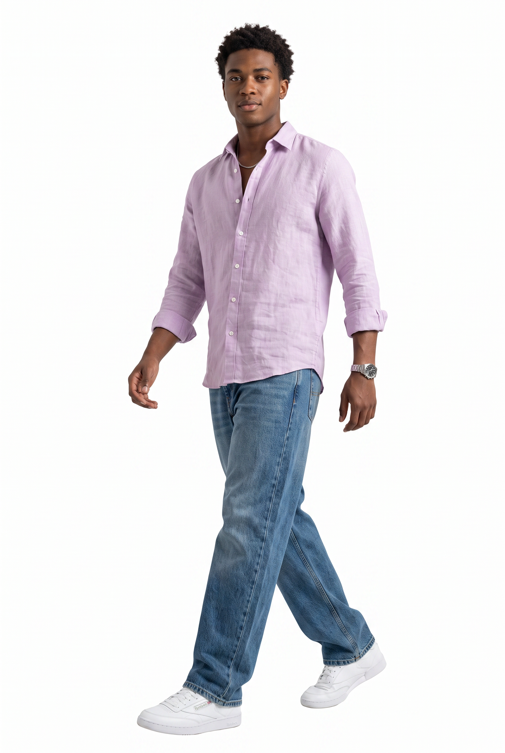 Purple Chest Pocket Casual Shirt