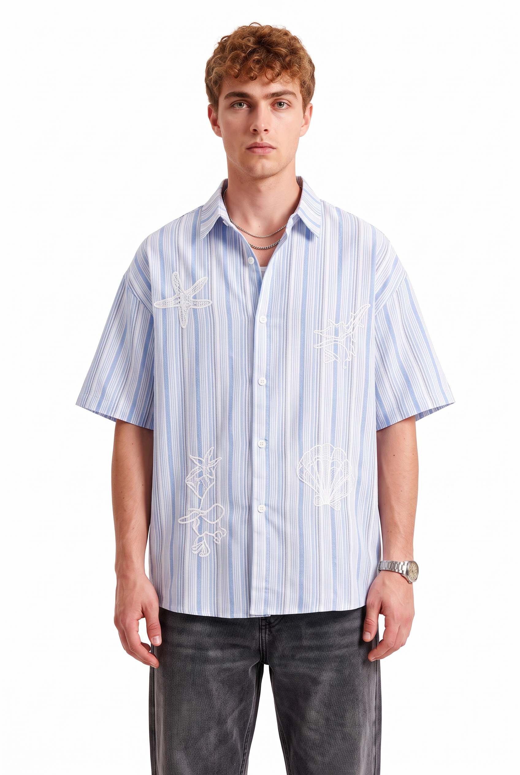 Sky Blue Chest Pocket Casual Shirt