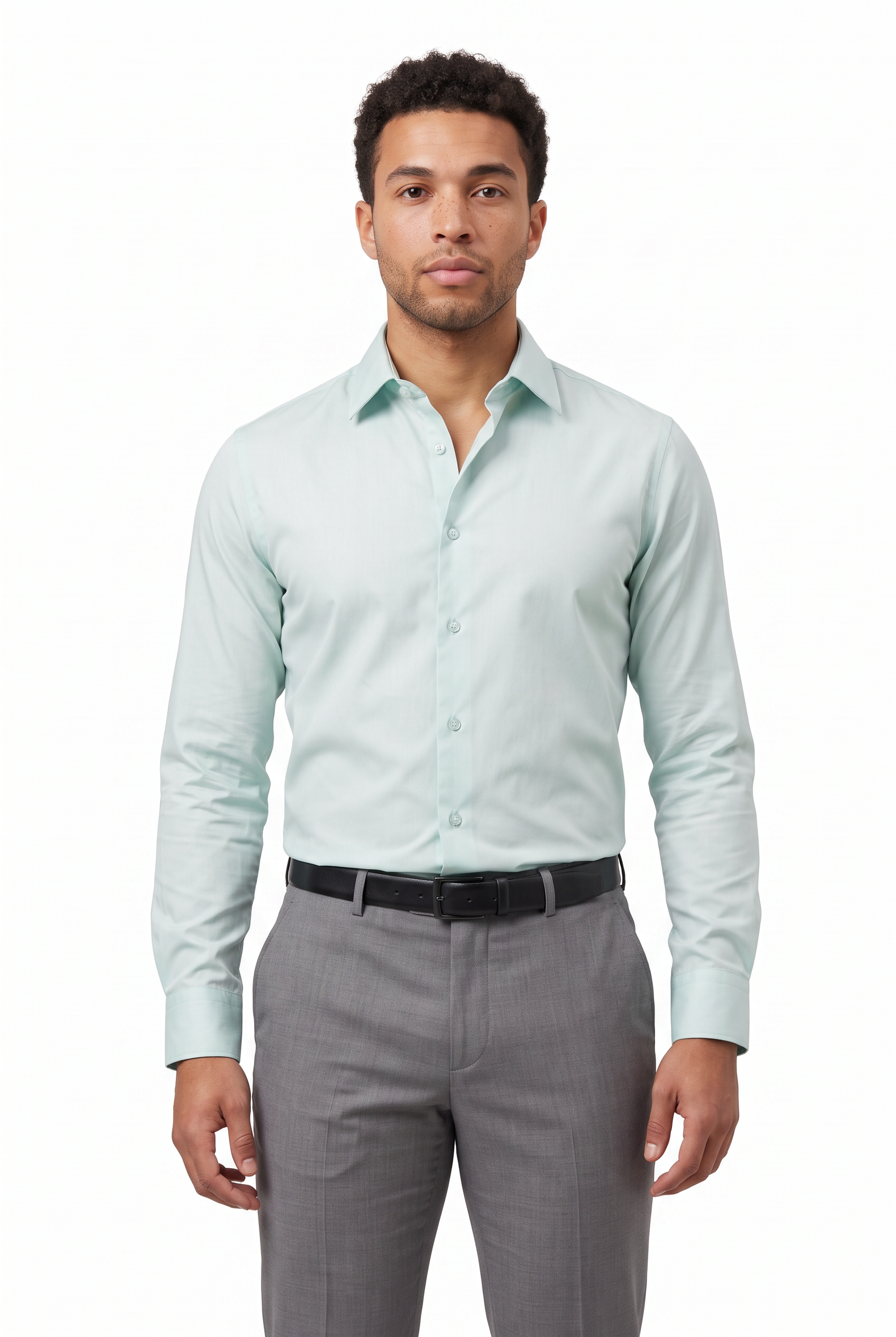 Sage Green Slim Formal Shirt
