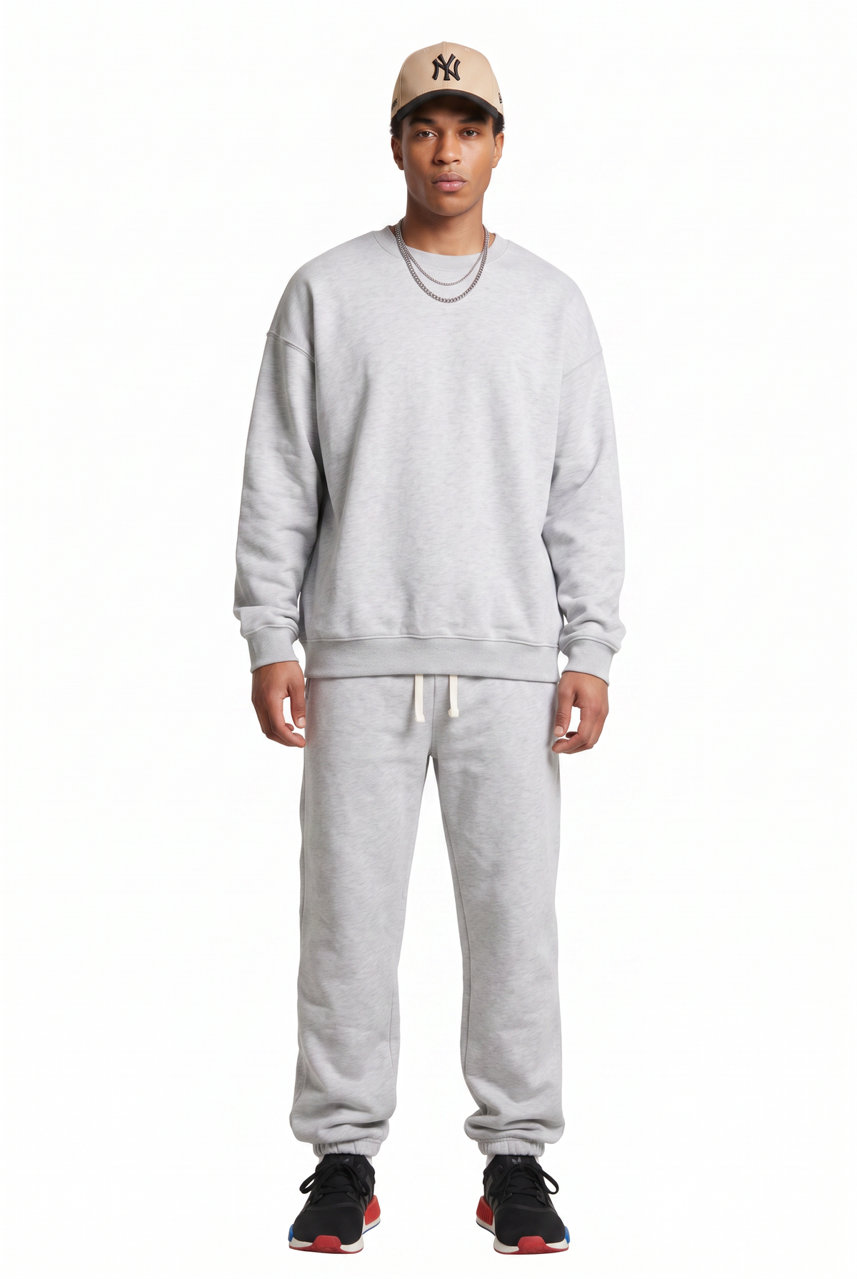 Grey Baggy Drawstring Jogger Trousers