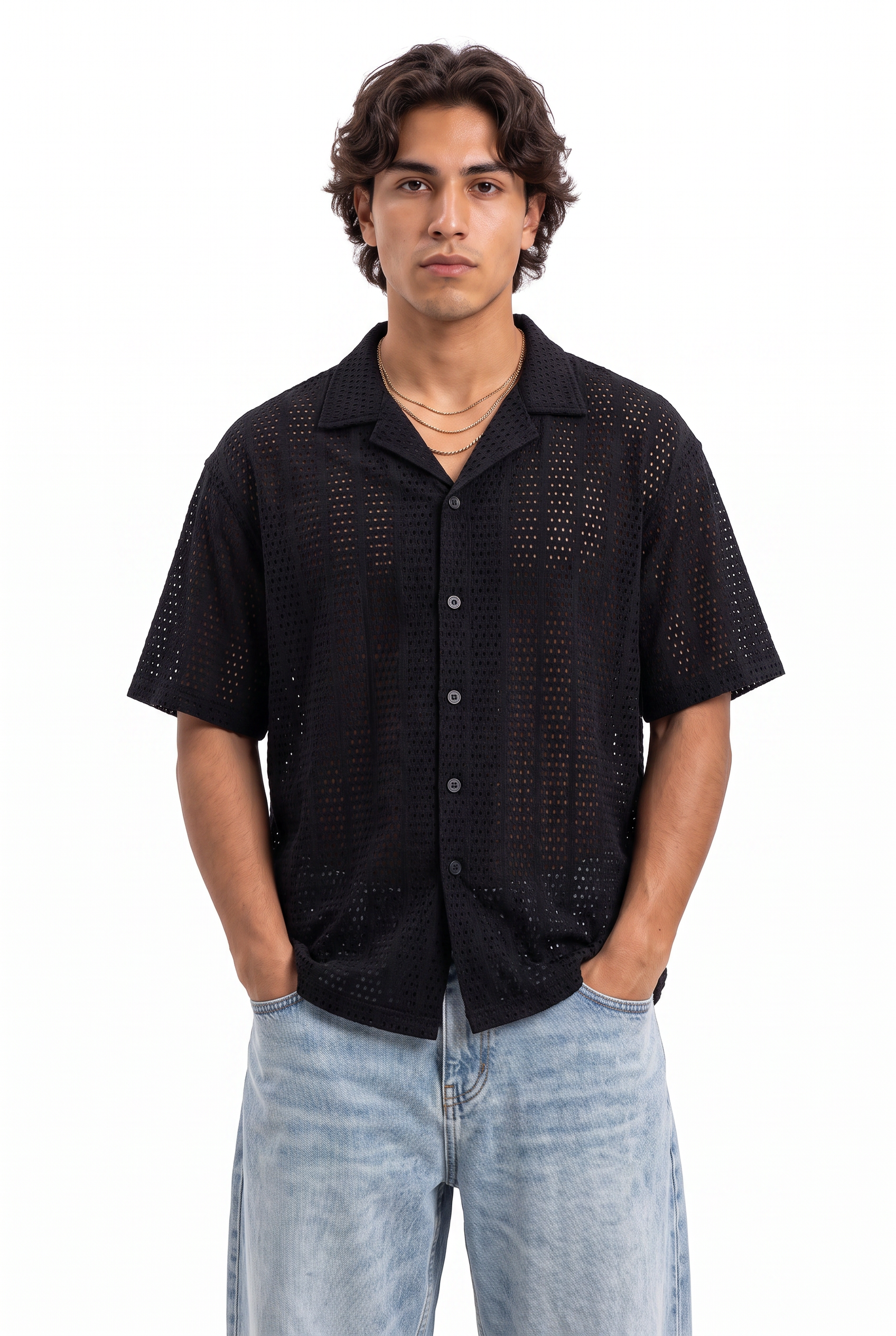 Black Chest Pocket Casual Shirt