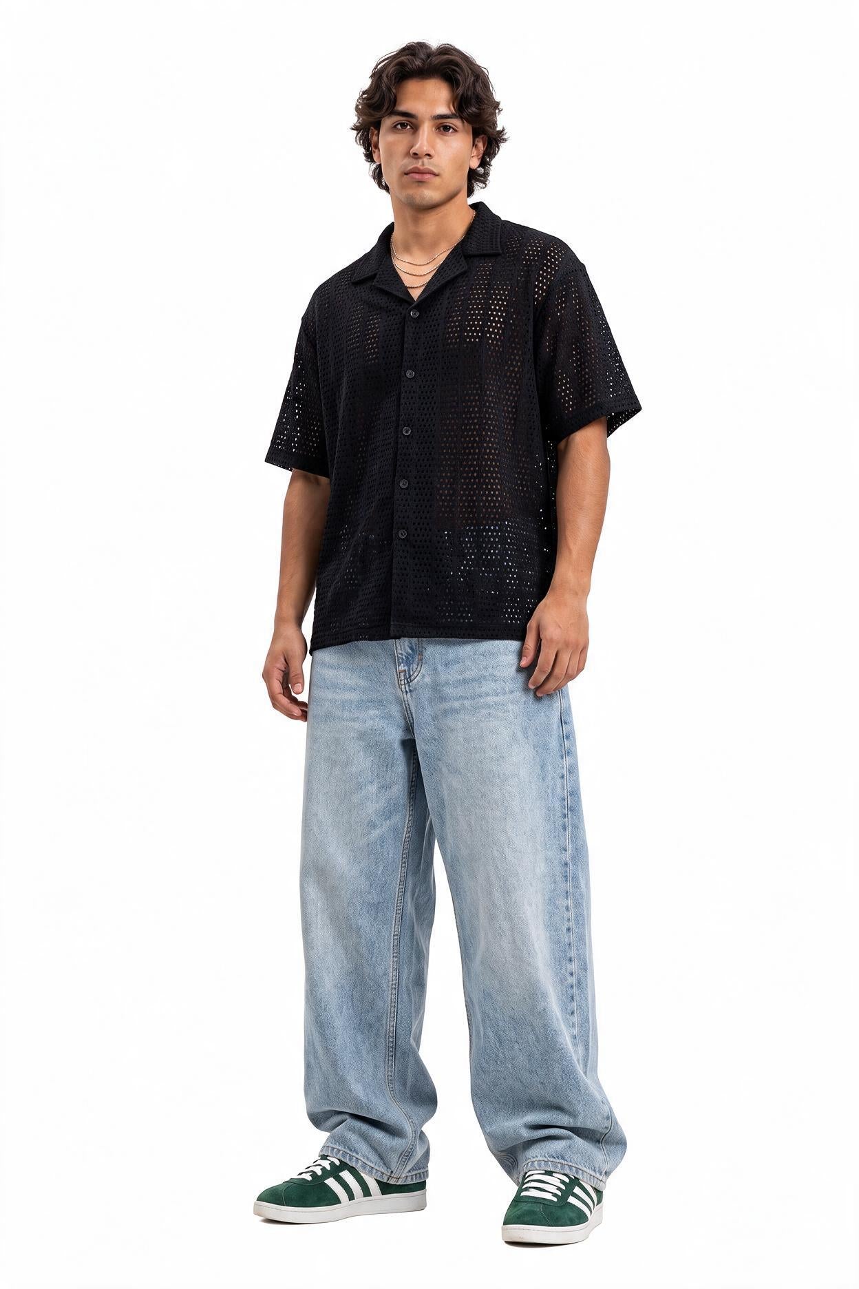 Black Chest Pocket Casual Shirt