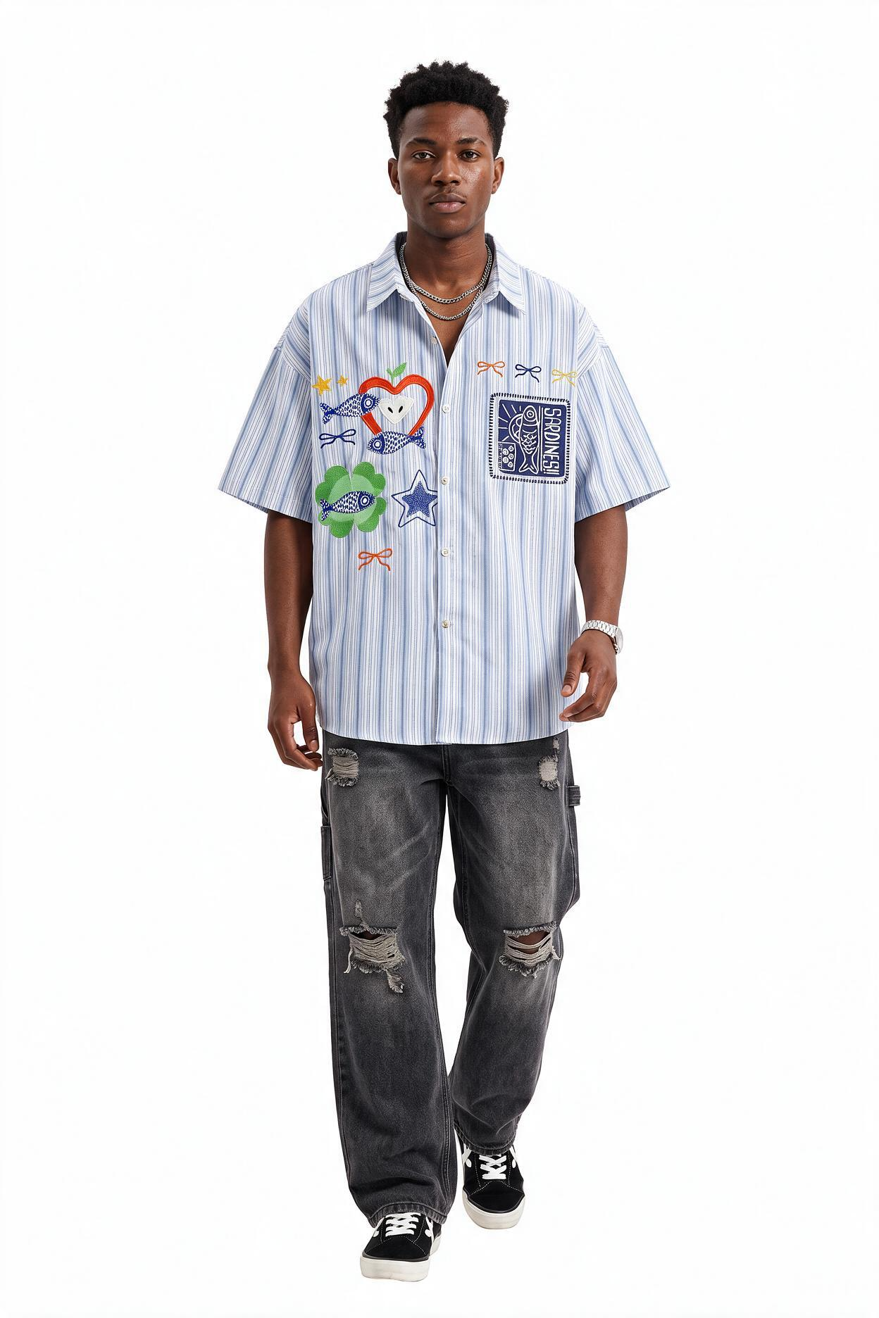 Sky Blue Chest Pocket Casual Shirt