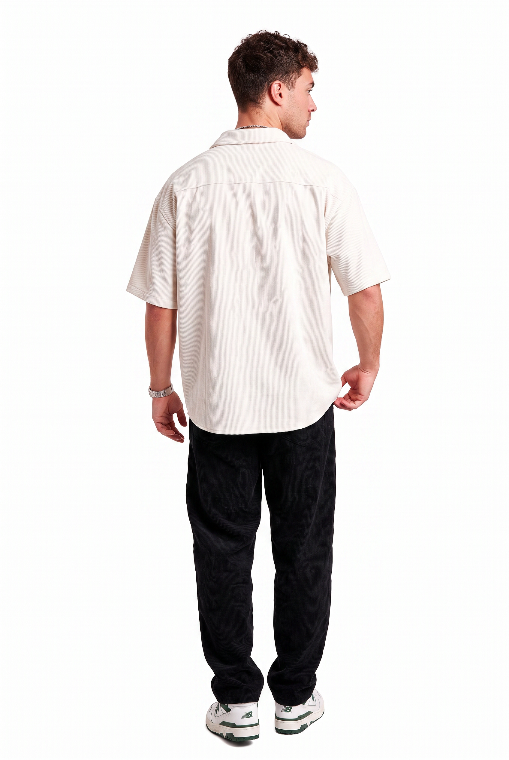 White Chest Pocket Casual Shirt
