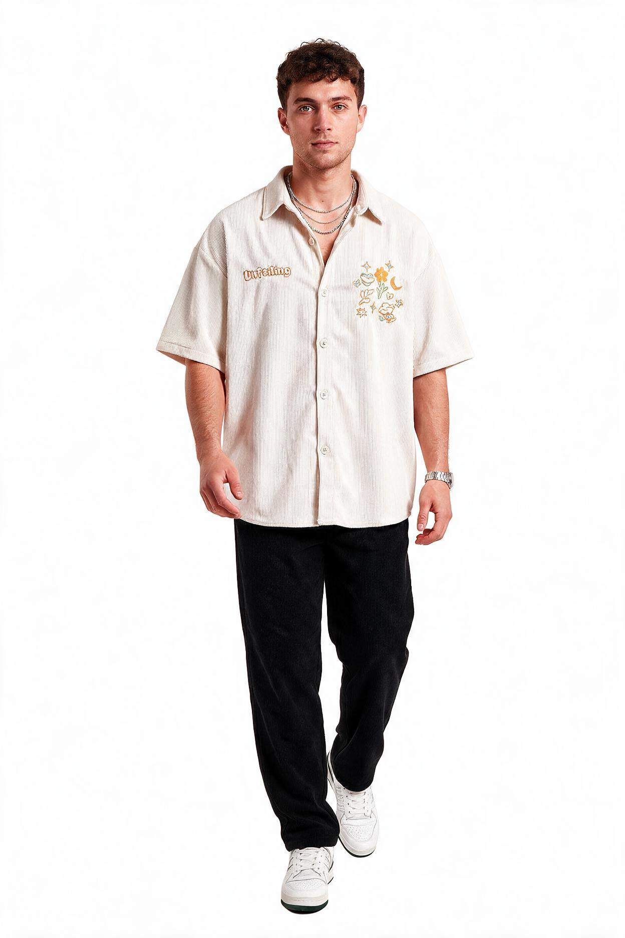 White Chest Pocket Casual Shirt