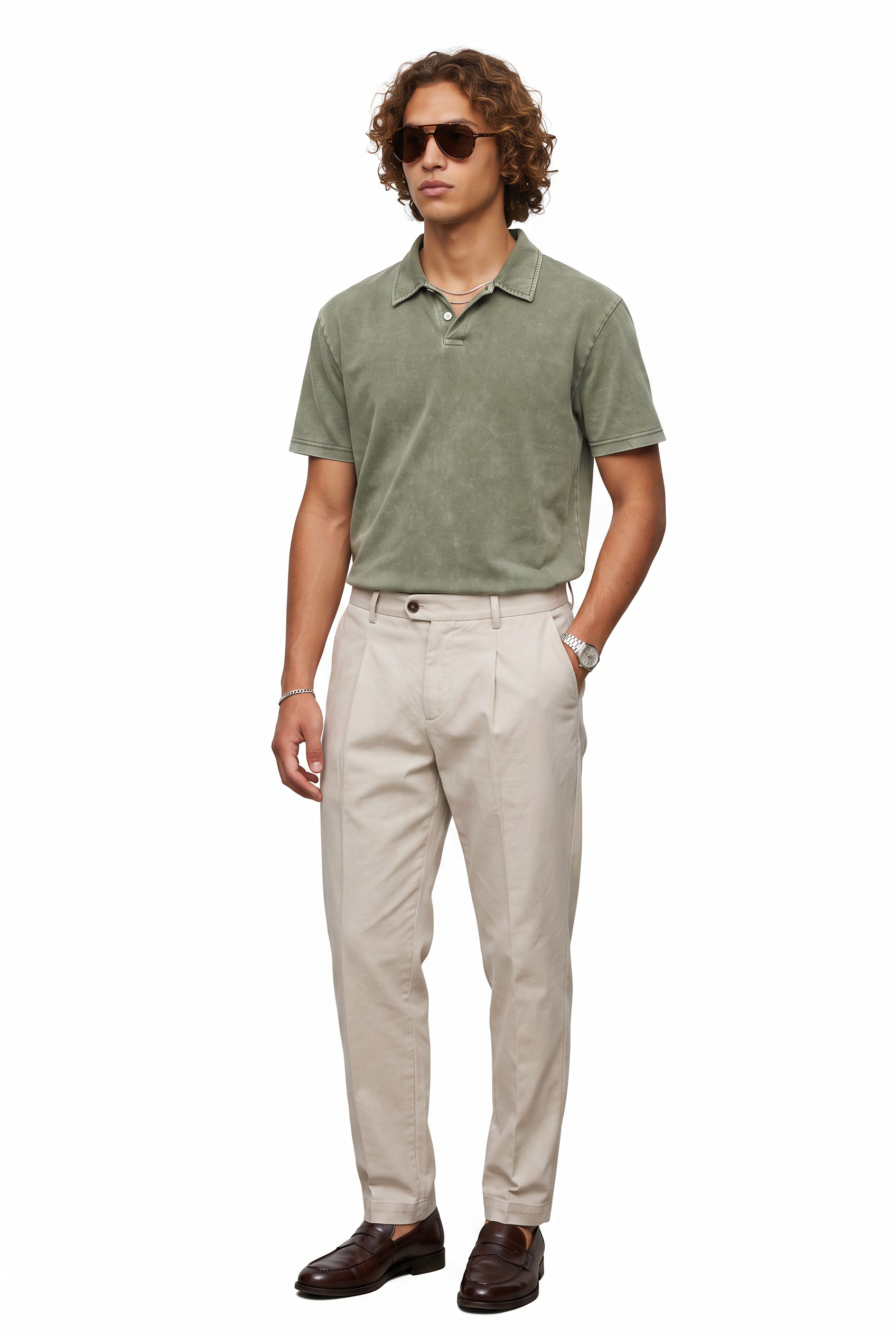 Olive Dropped Shoulder Oversized Tee
