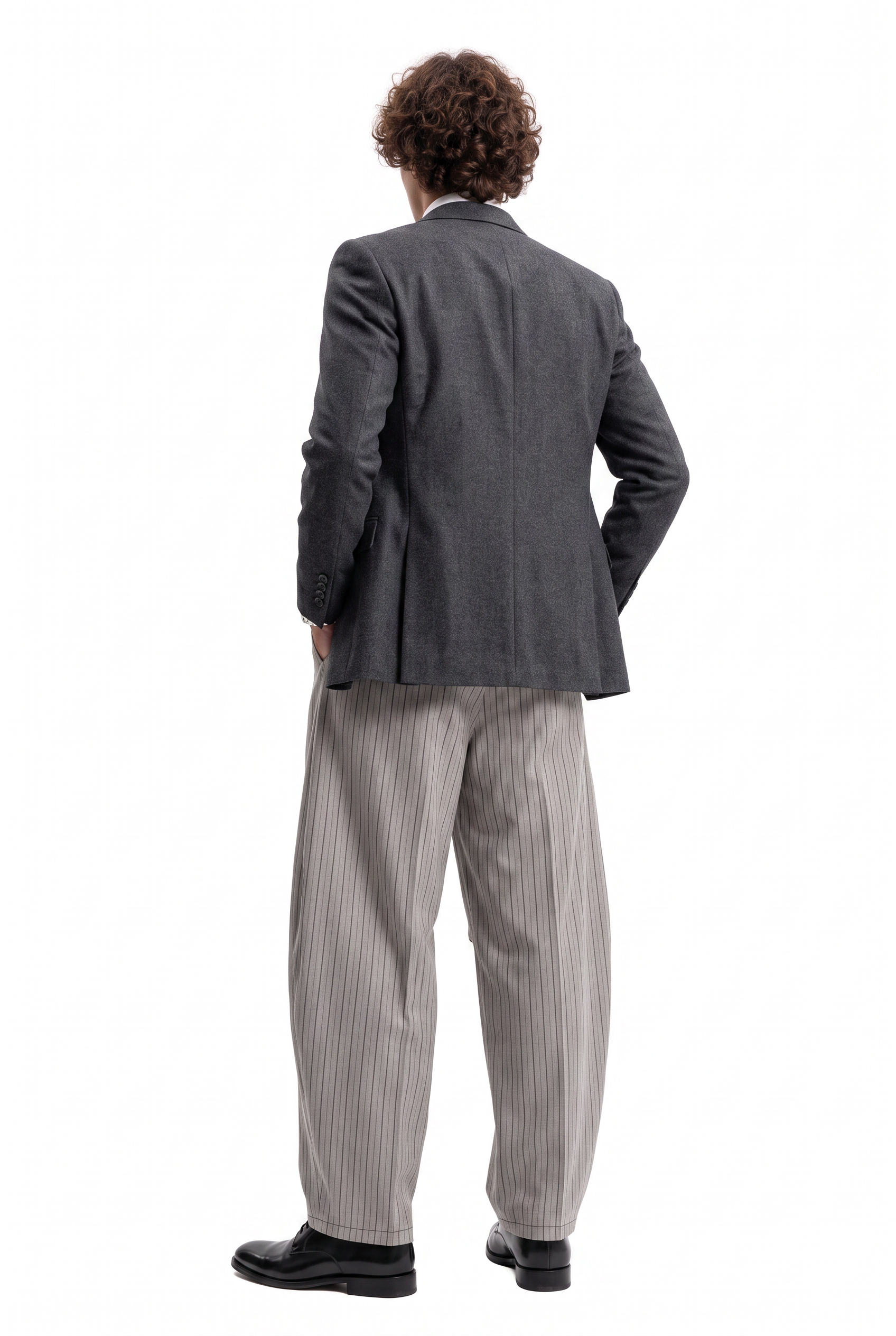 Grey Drawstring Straight Casual Trousers