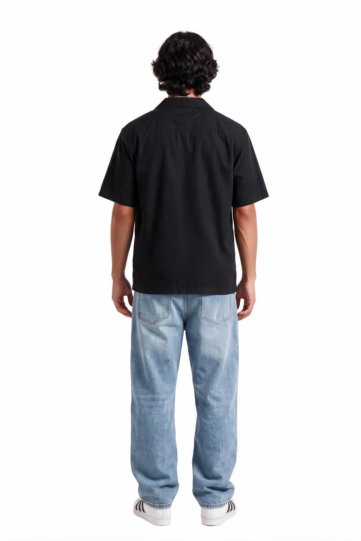 Black Chest Pocket Casual Shirt