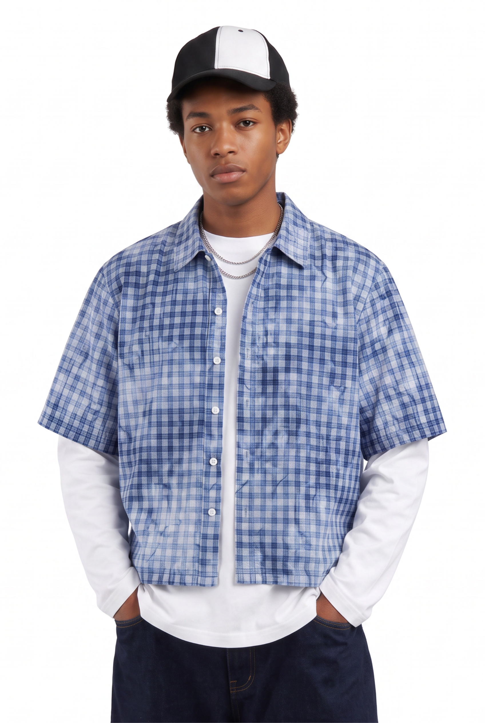 Sky Blue Chest Pocket Casual Shirt