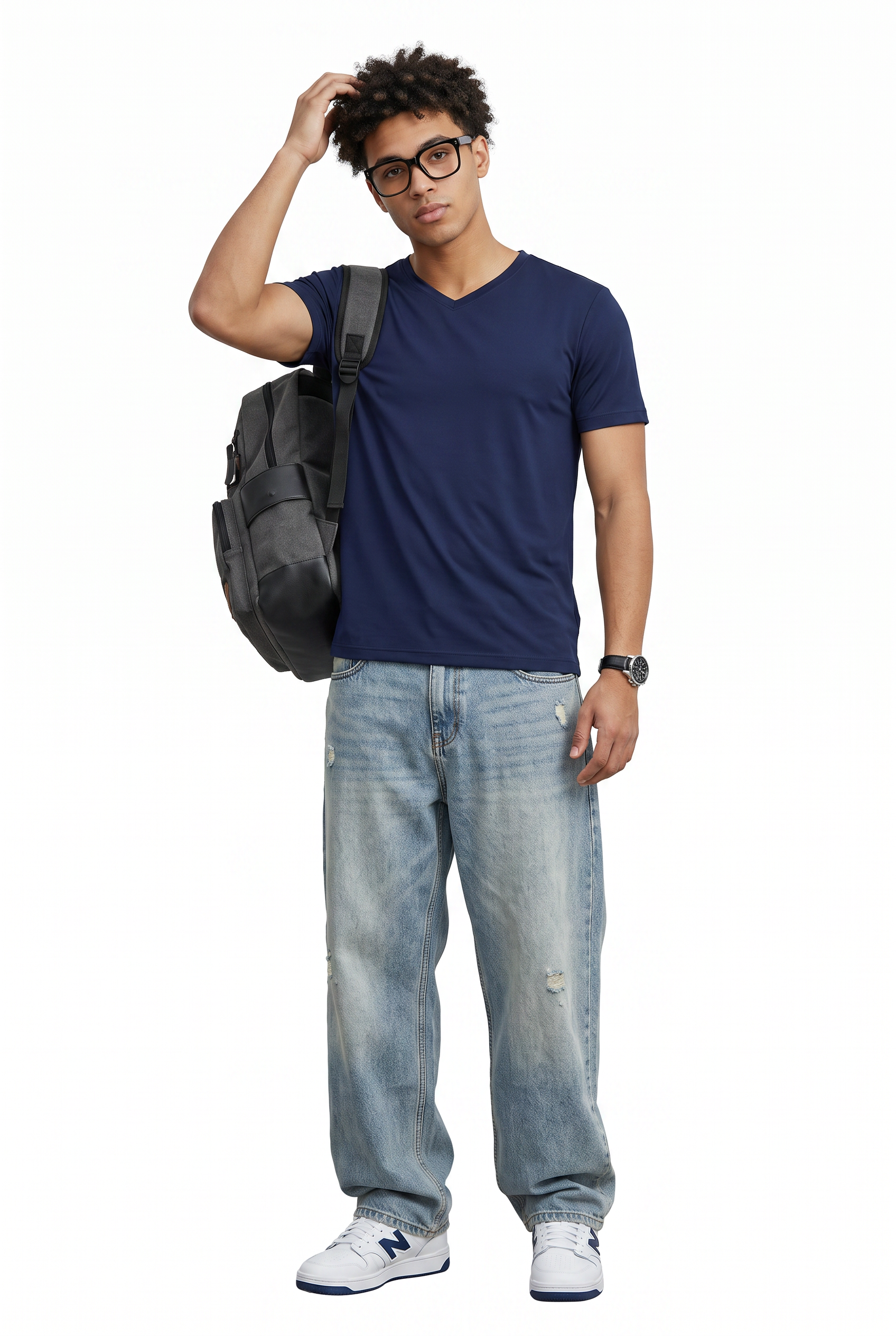 Sky Blue Oversized Crew Neck Tee