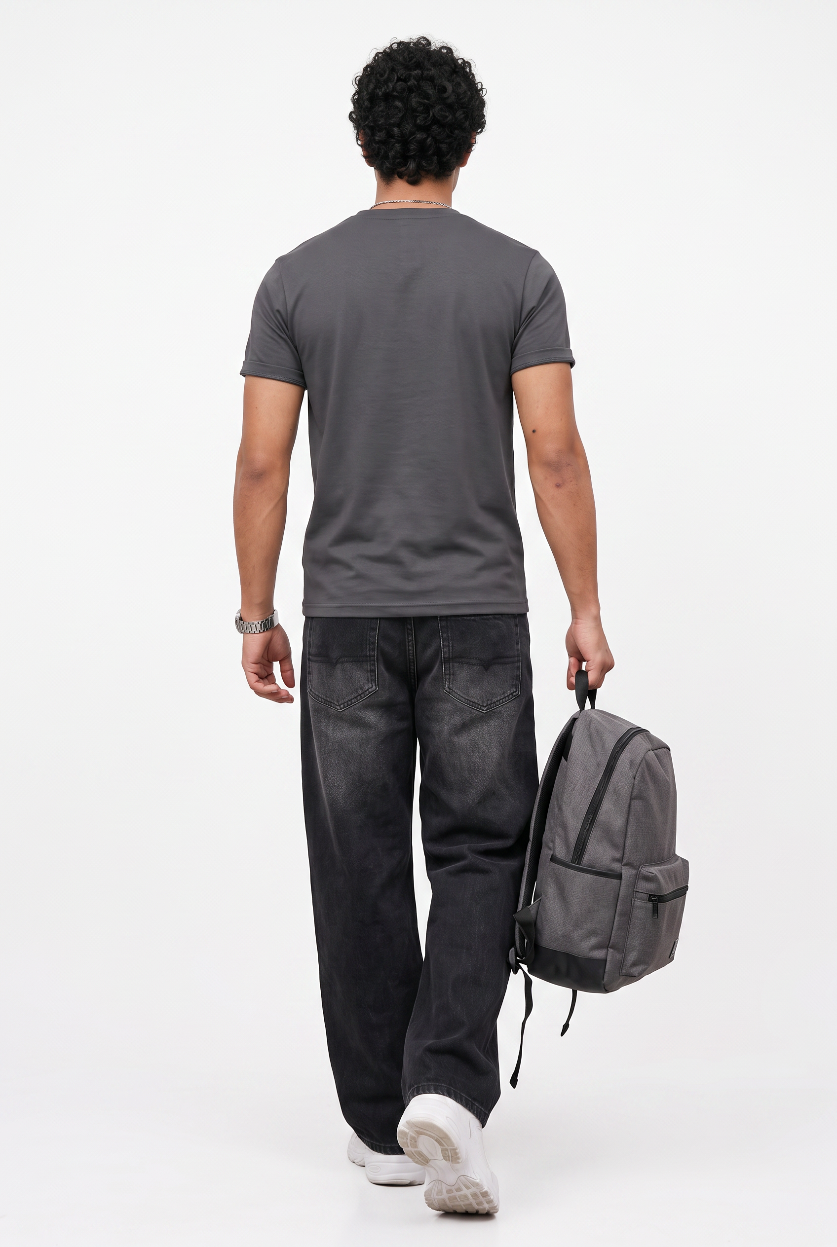 Grey Dropped Shoulder Oversized Tee