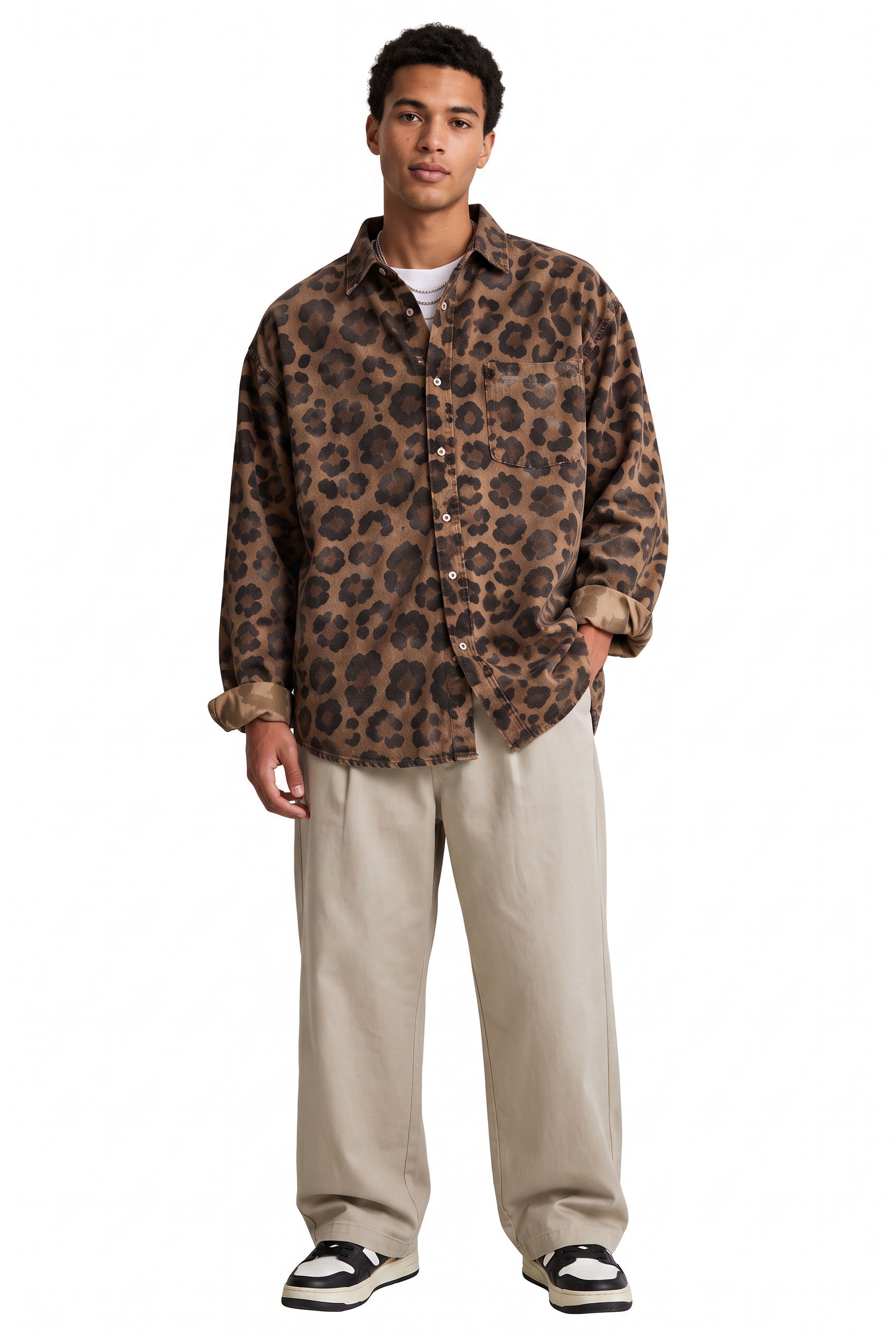 Brown Chest Pocket Casual Shirt
