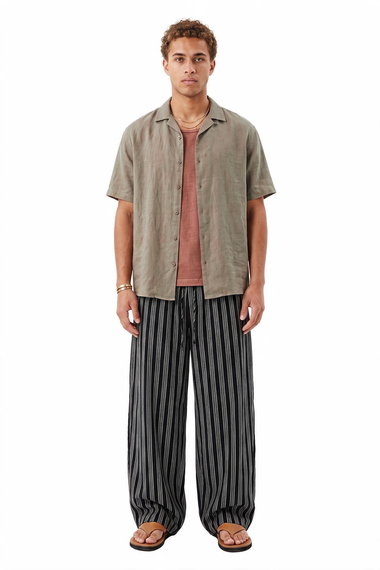 Grey Drawstring Straight Casual Trousers