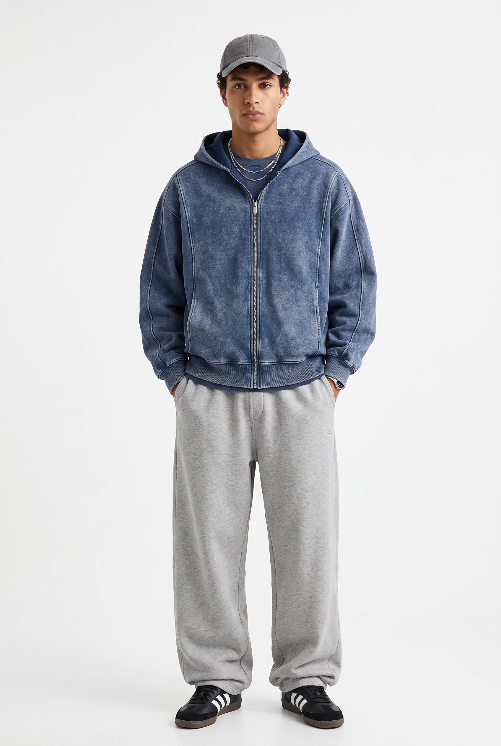 Navy Oversized Drawstring Hoodie