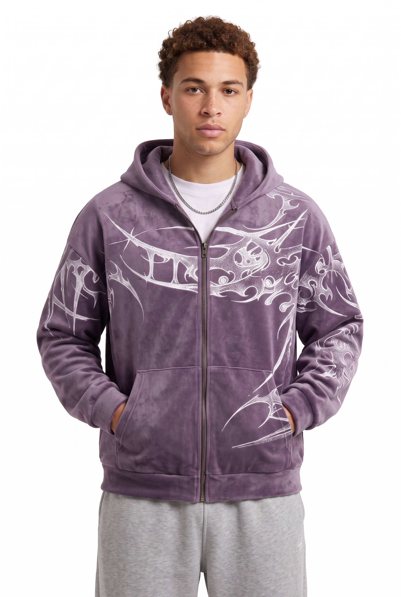 Purple Oversized Drawstring Hoodie