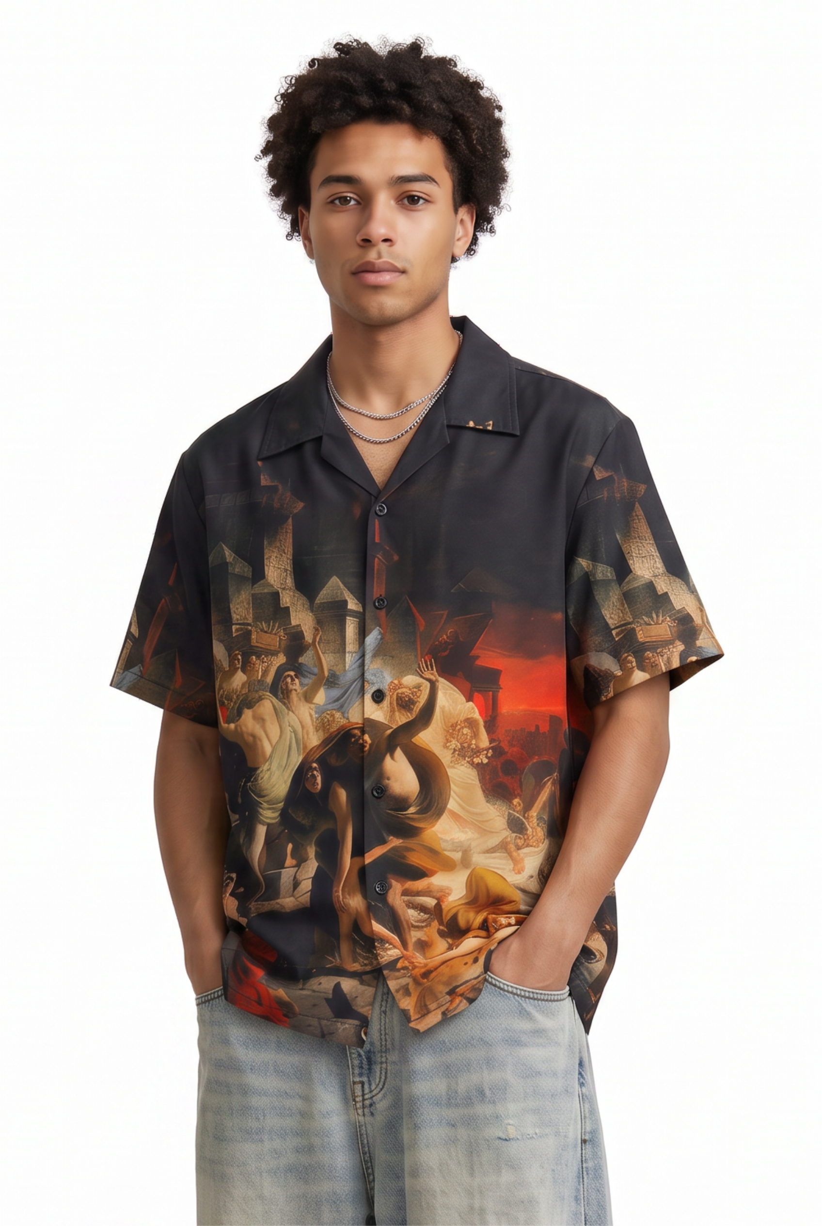 Black Chest Pocket Casual Shirt