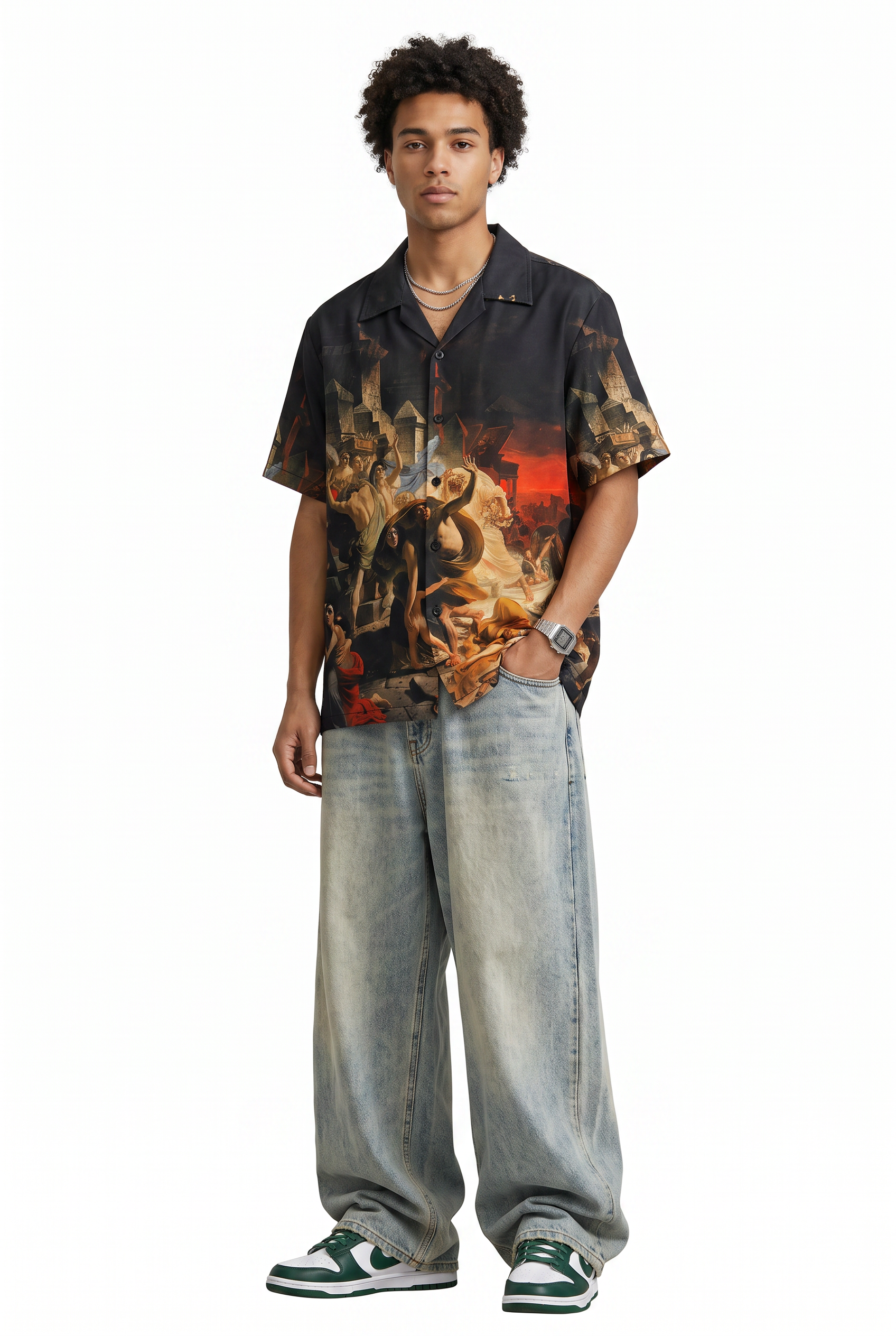 Black Chest Pocket Casual Shirt