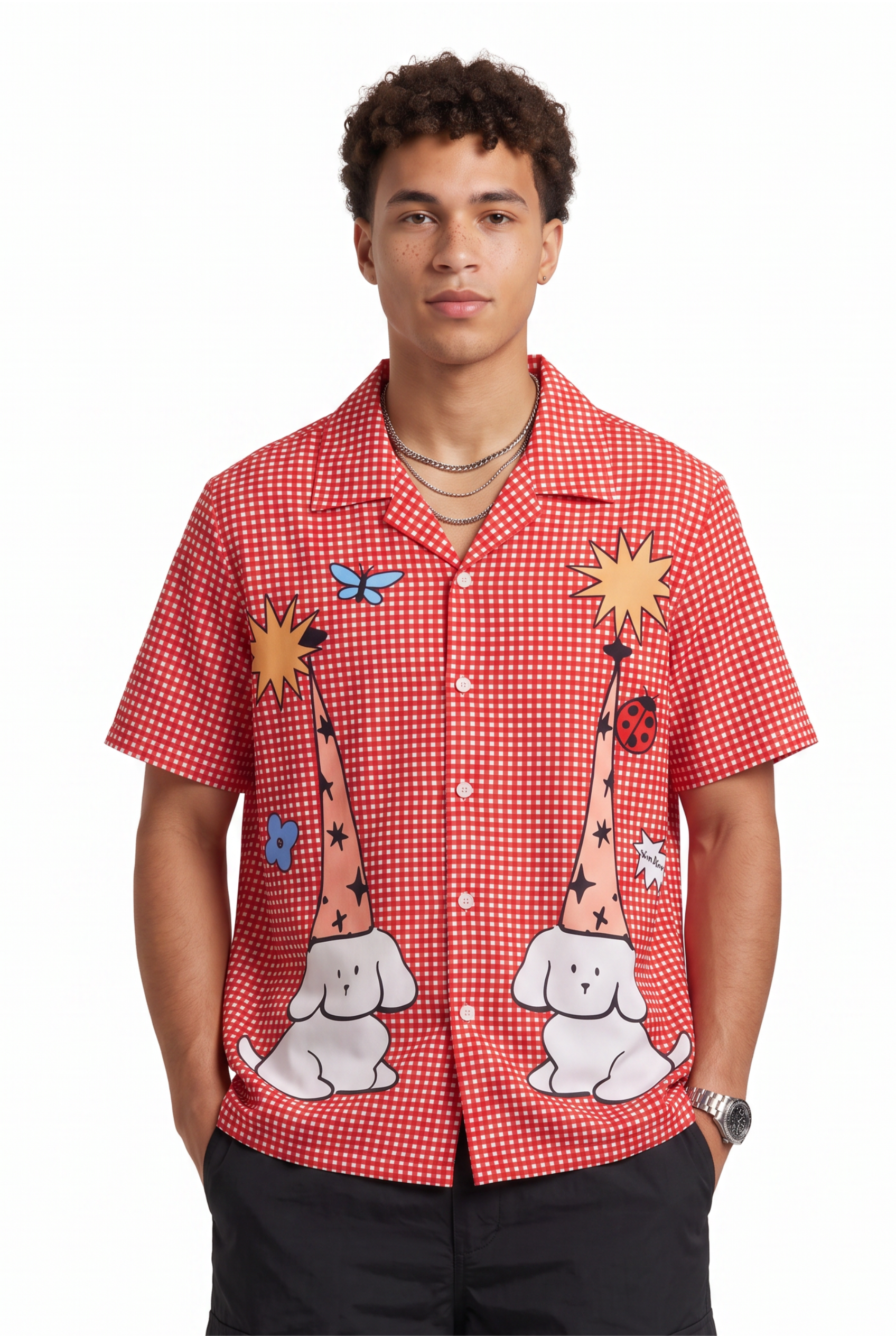 Red Chest Pocket Casual Shirt