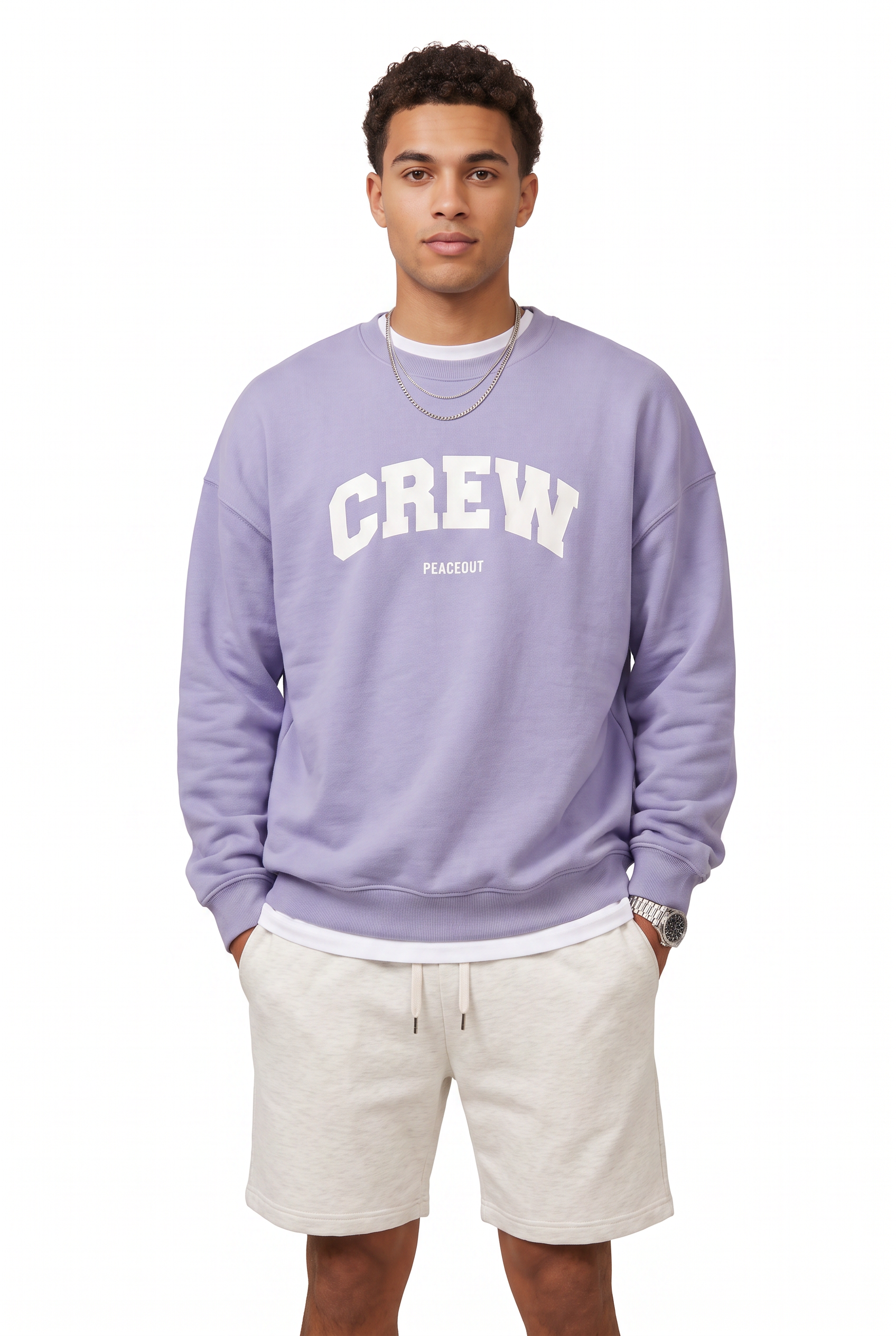 Steel Blue Ribbed Oversized Sweatshirt