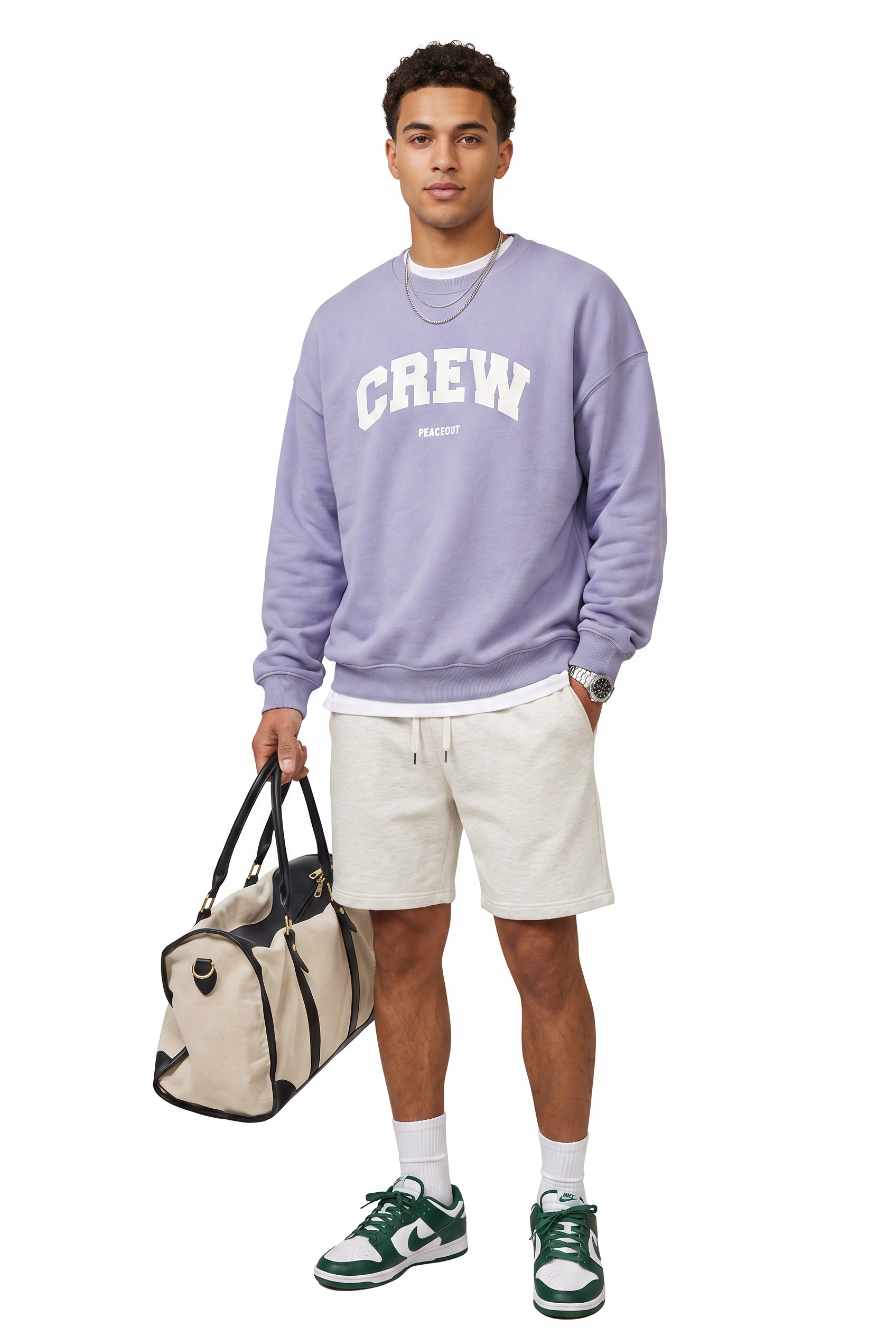Steel Blue Ribbed Oversized Sweatshirt