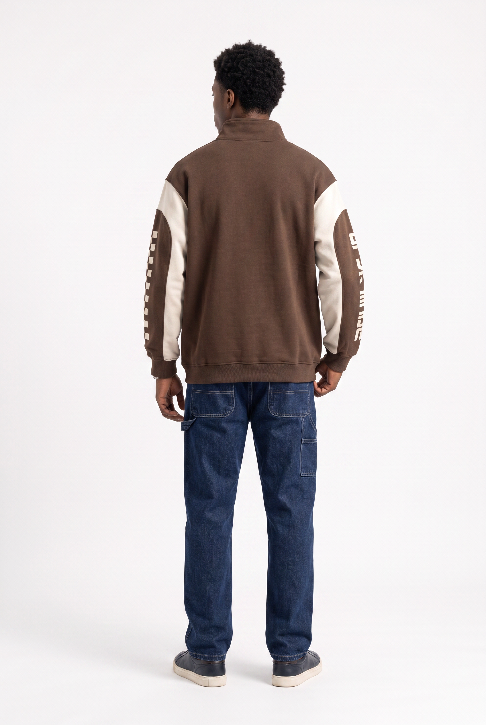Brown Ribbed Oversized Sweatshirt