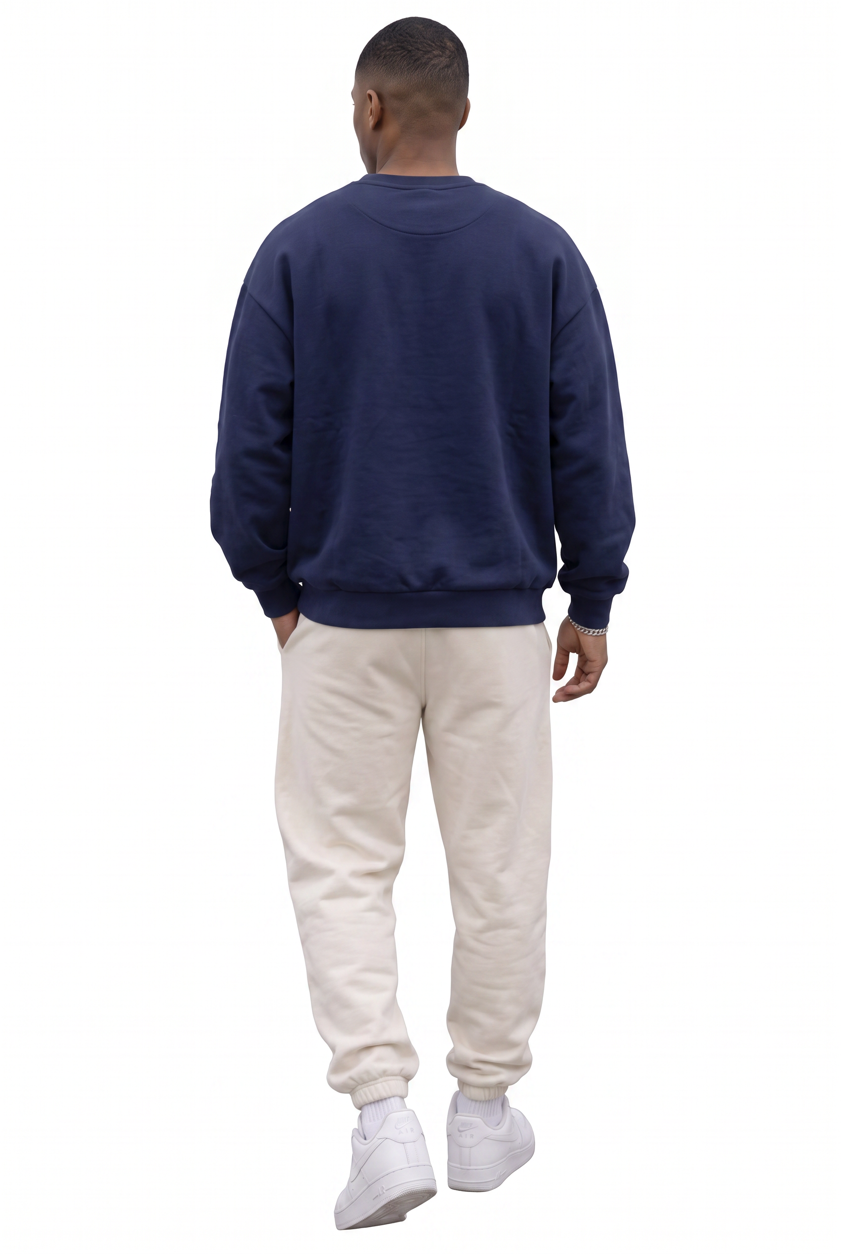 Steel Blue Ribbed Oversized Sweatshirt