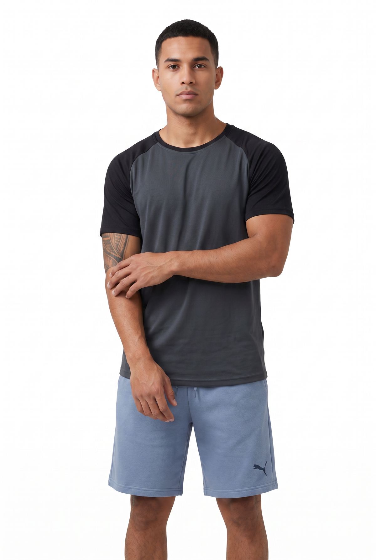 Charcoal Slim Fit Raglan Tee