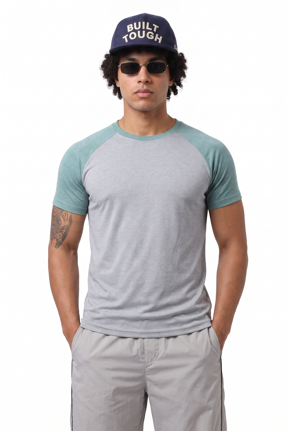 Grey Slim Fit Raglan Tee