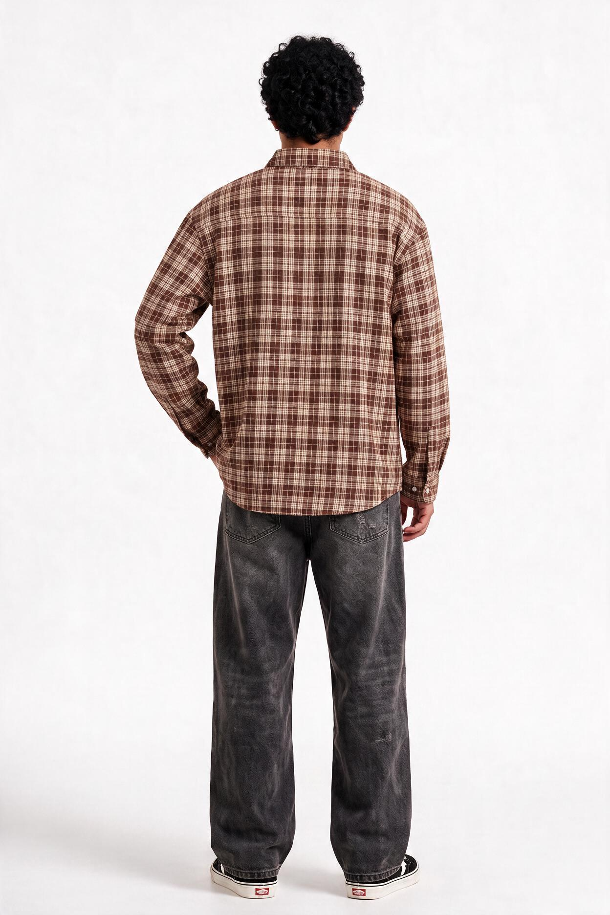 Brown Chest Pocket Casual Shirt