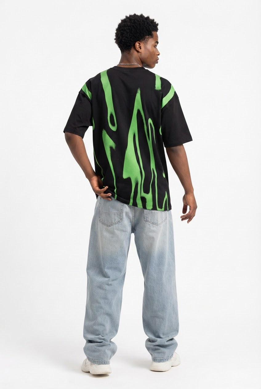 Black Dropped Shoulder Oversized Tee
