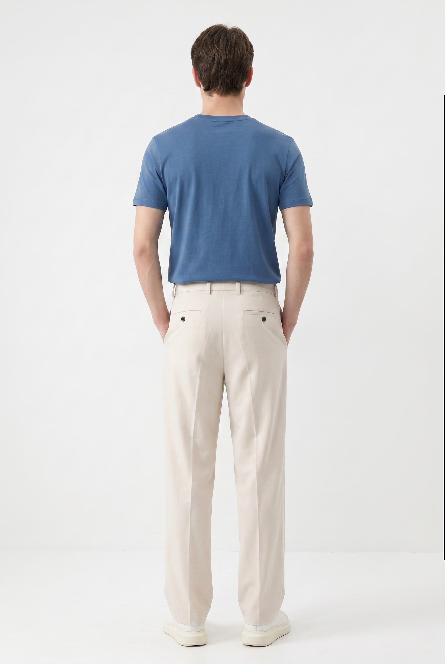Cream Slim Formal Trouser
