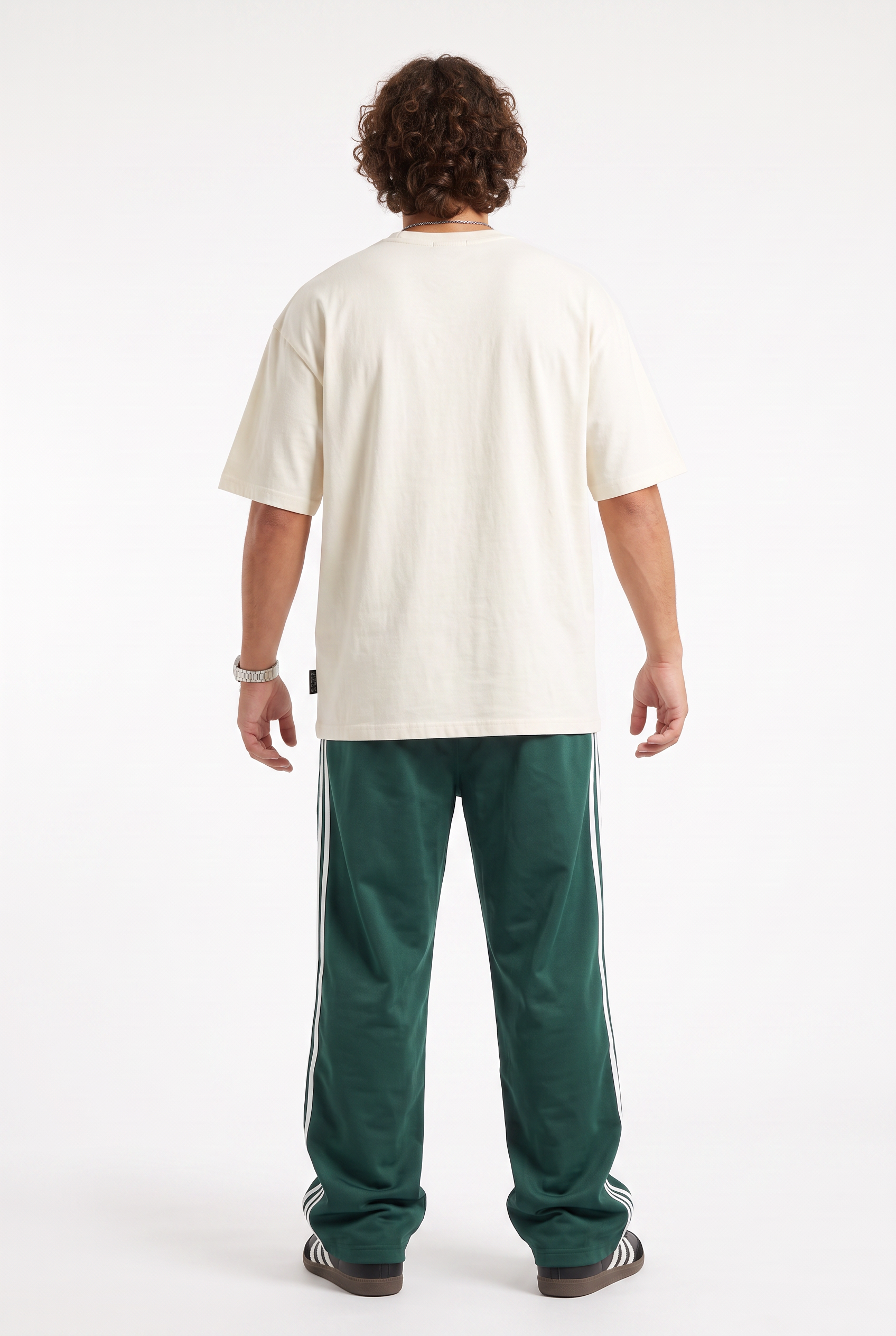 Cream Dropped Shoulder Oversized Tee