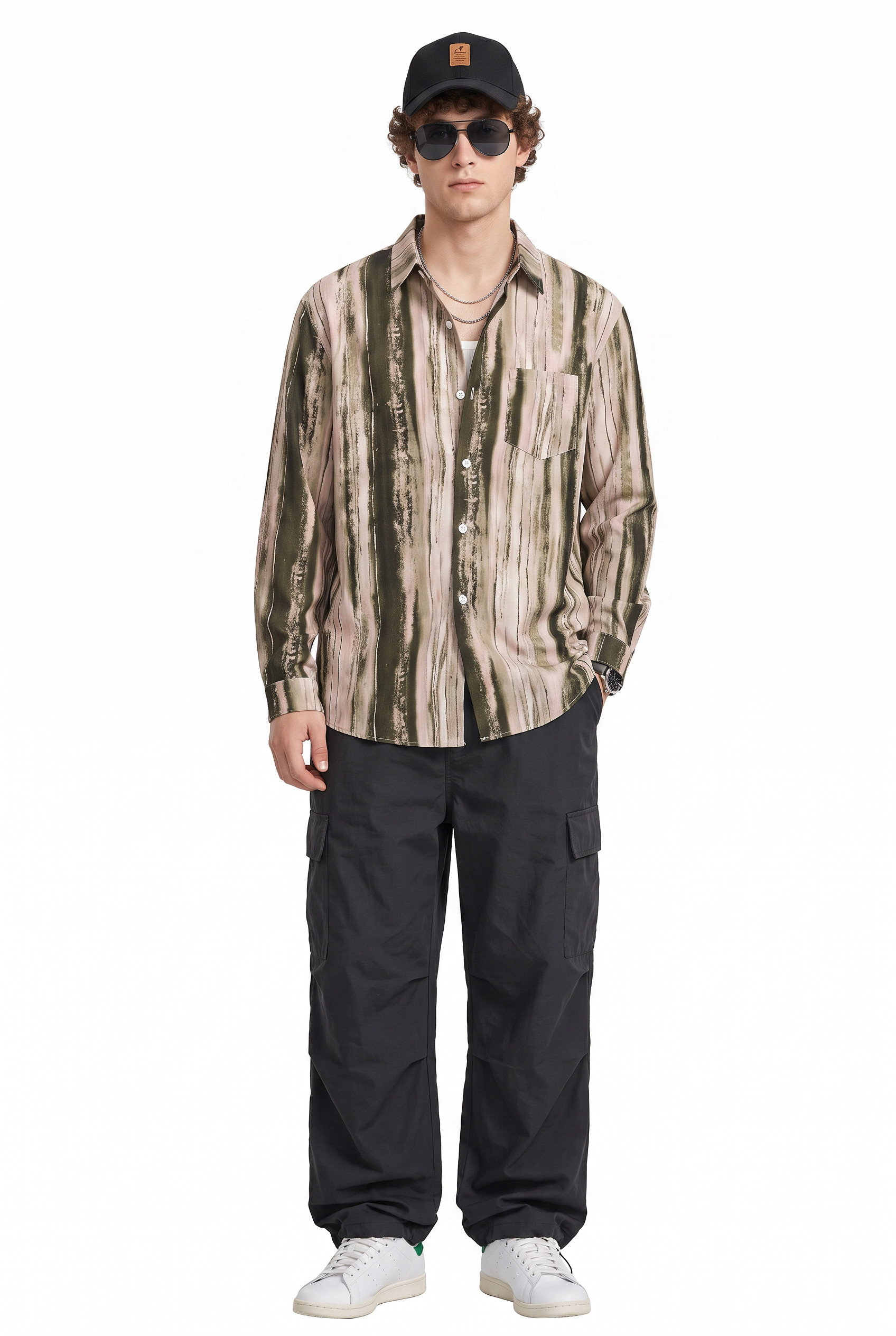 Beige Chest Pocket Casual Shirt