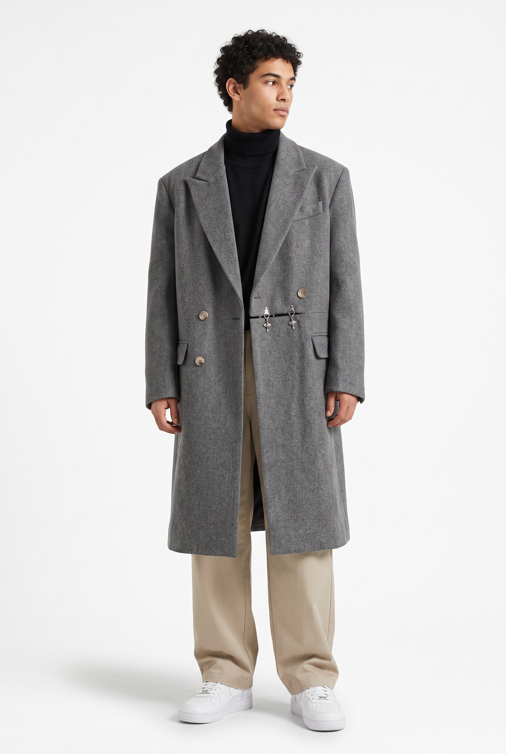 Grey Slim Notch Lapel Blazer