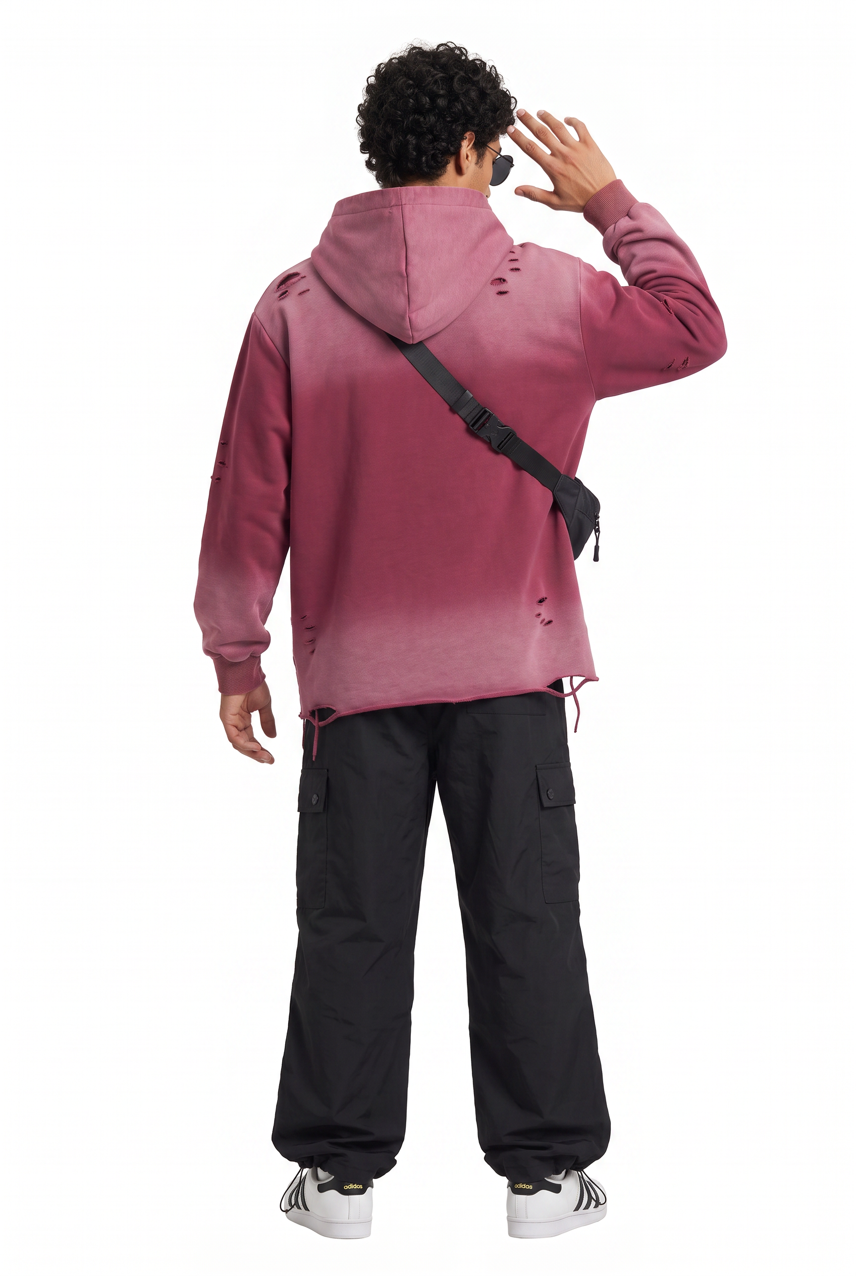 Pink Oversized Drawstring Hoodie