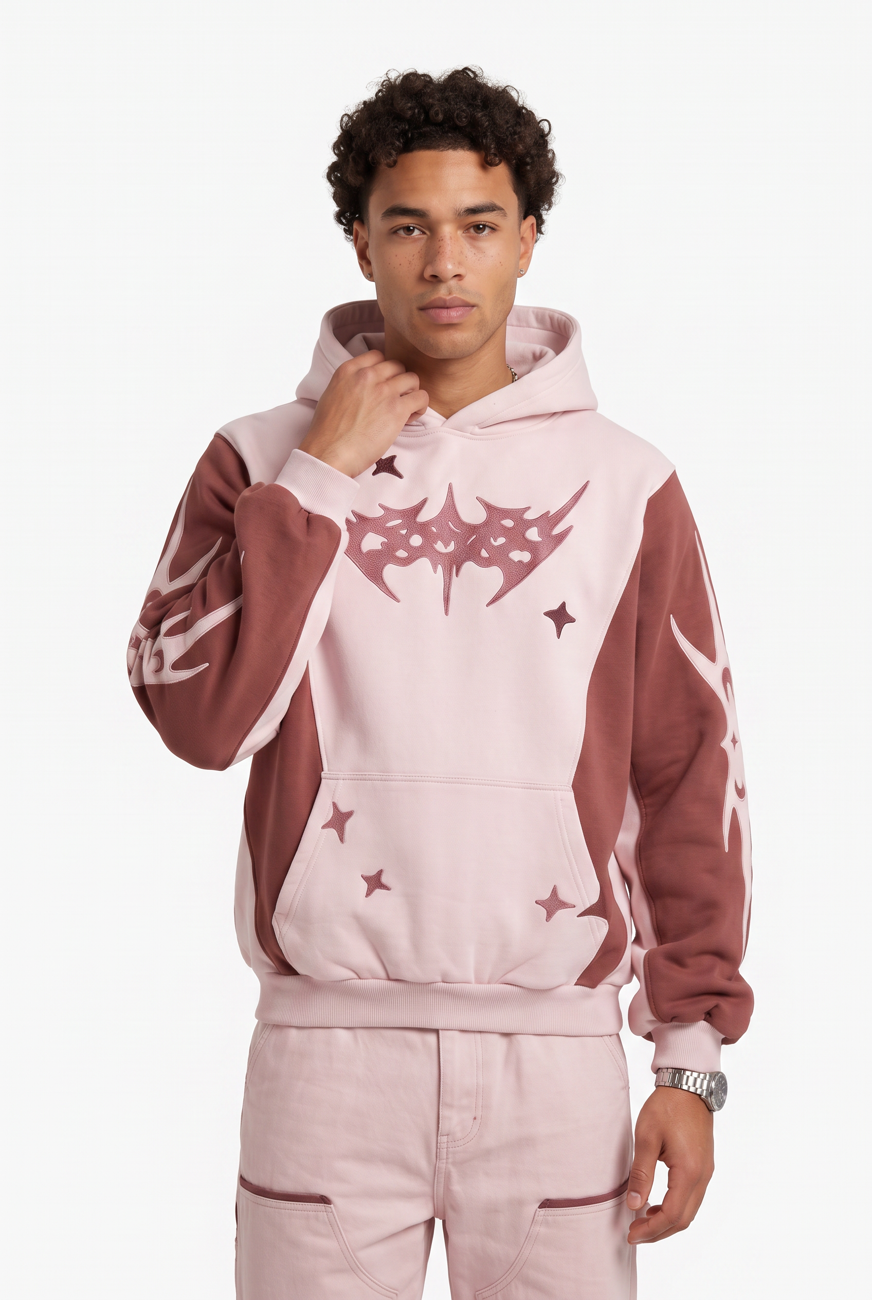 Red Oversized Drawstring Hoodie