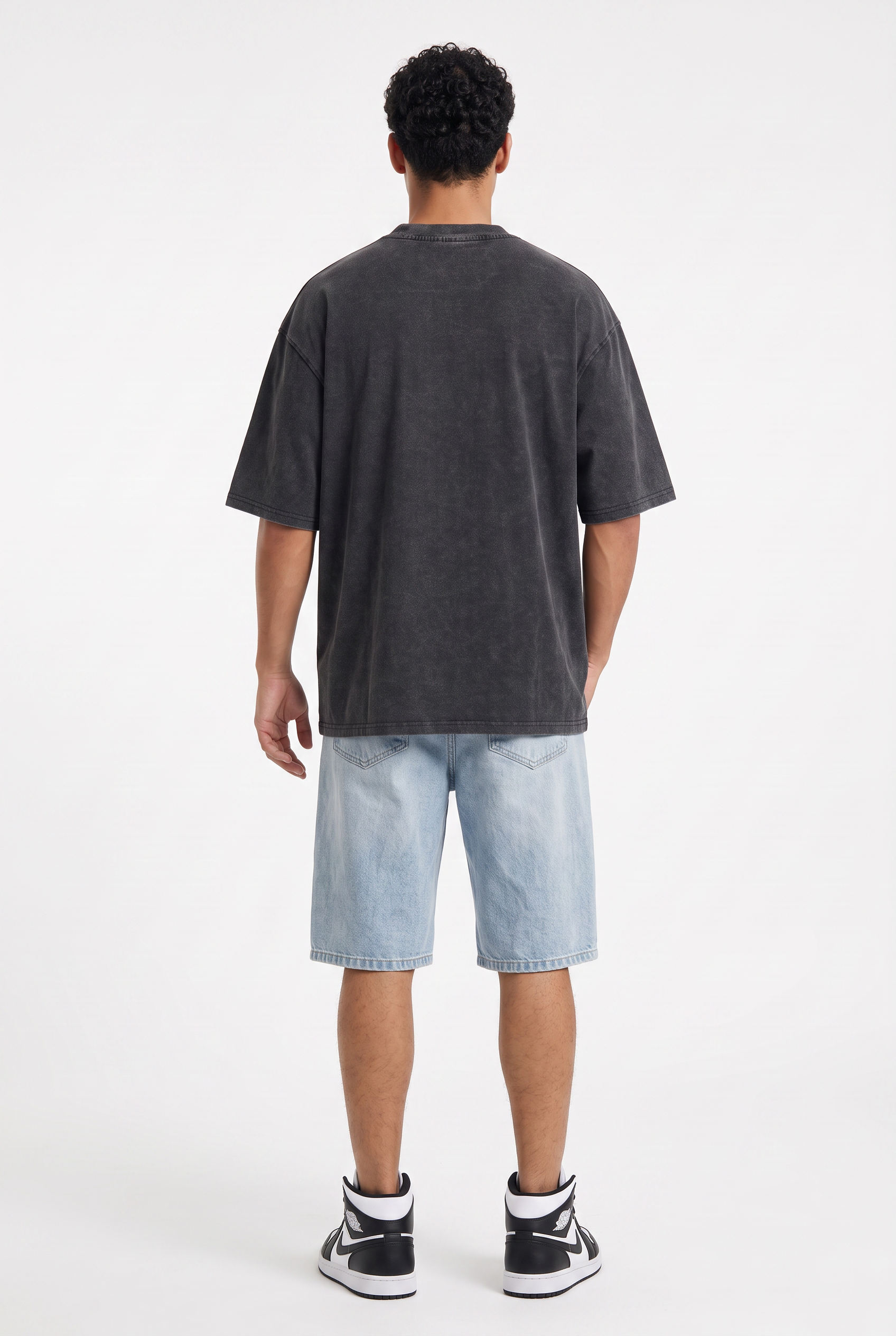 Black Oversized Crew Neck Tee
