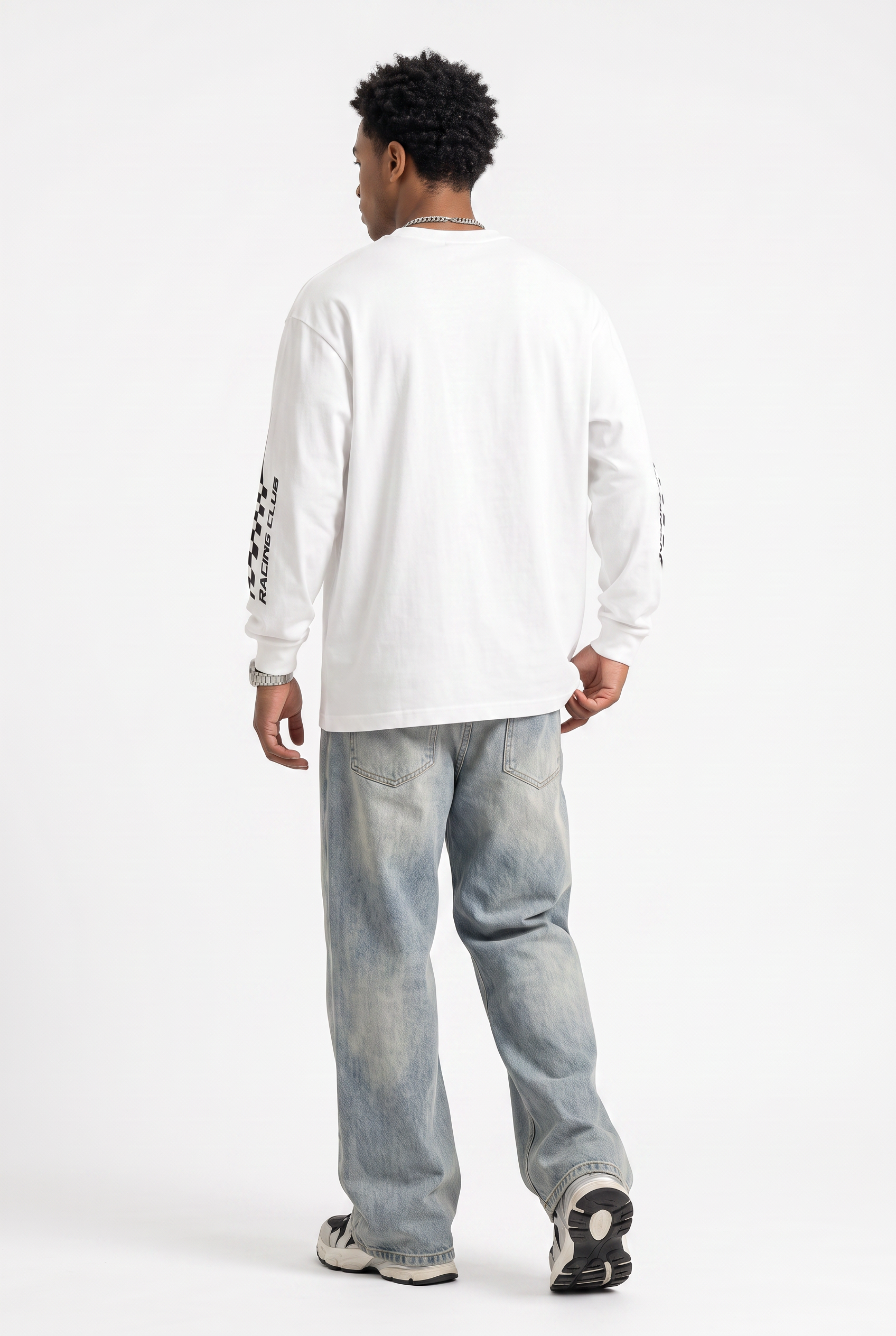 White Dropped Shoulder Oversized Tee