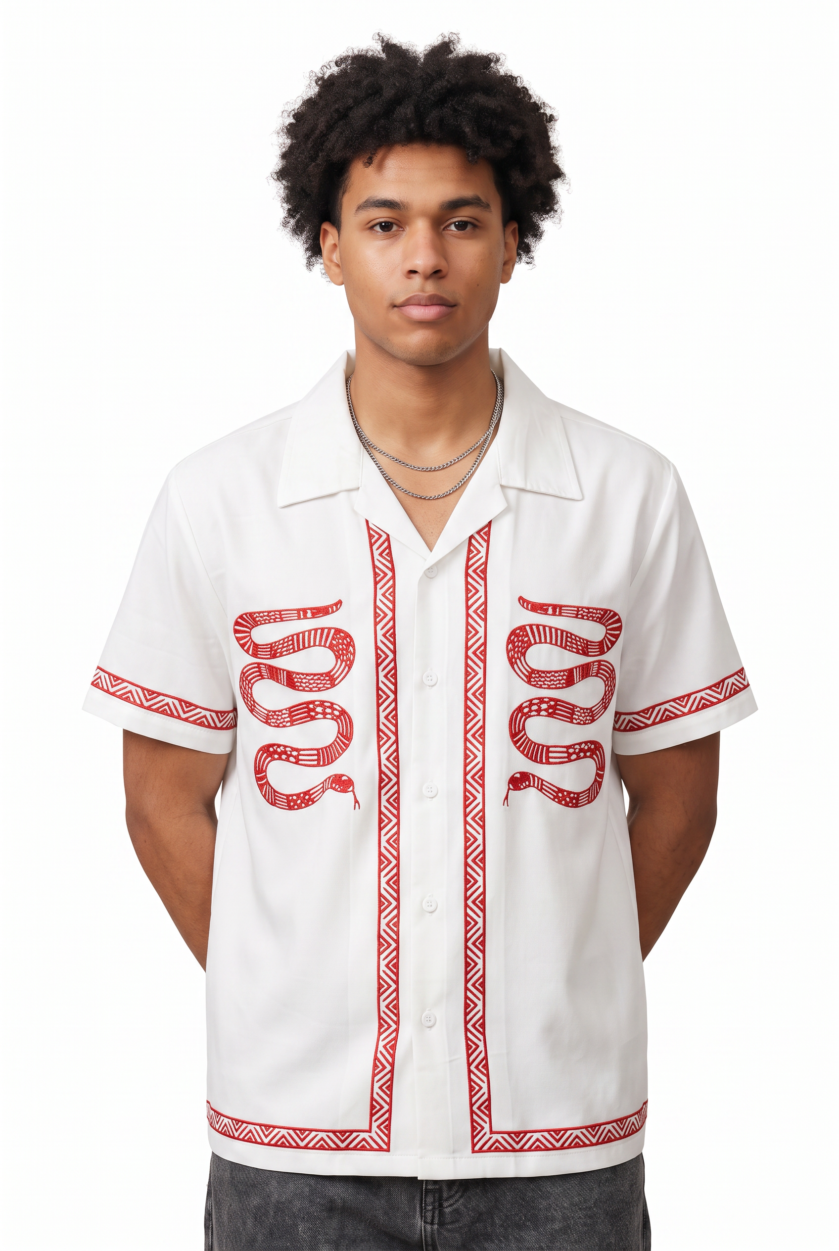 White Chest Pocket Casual Shirt