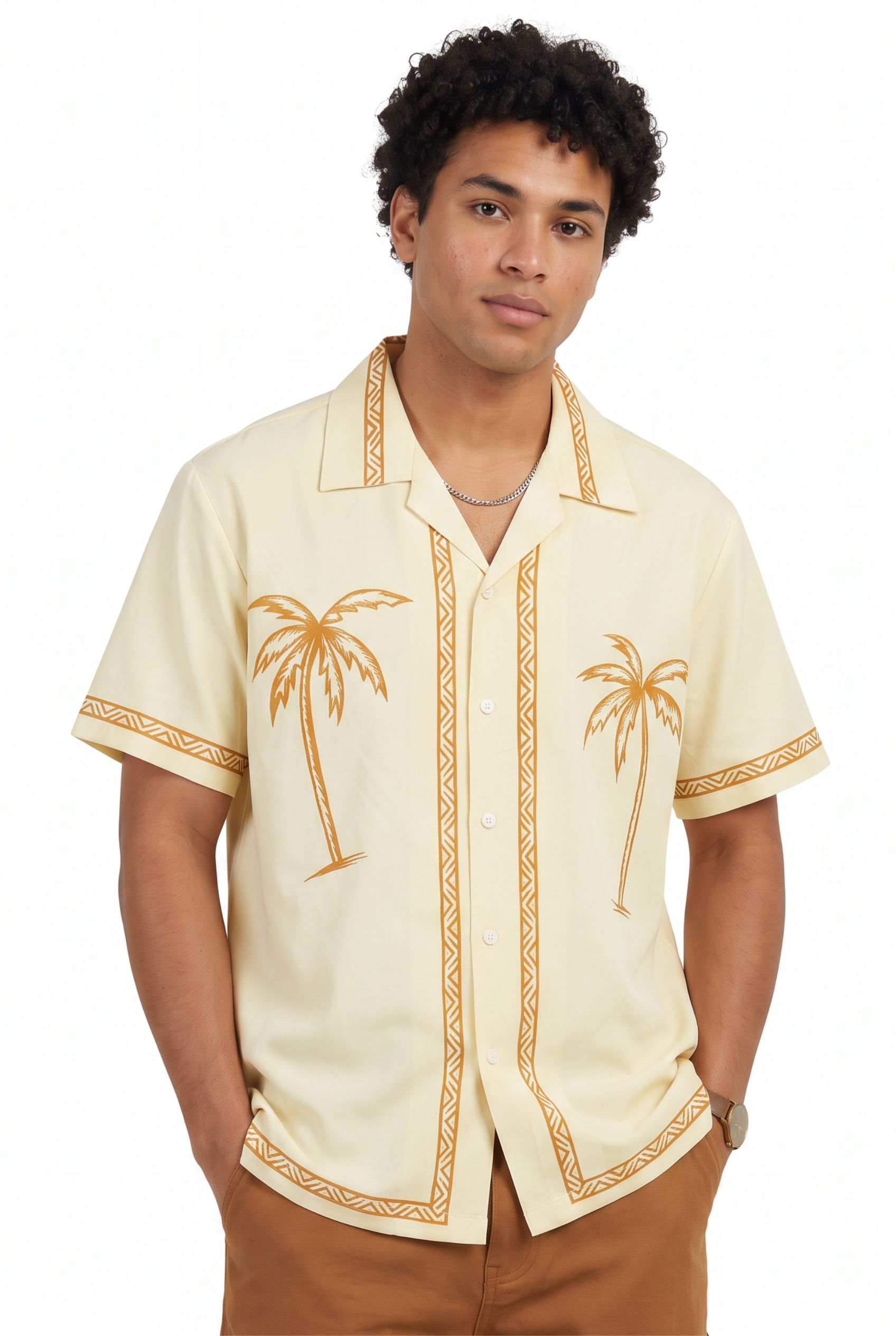 Yellow Chest Pocket Casual Shirt