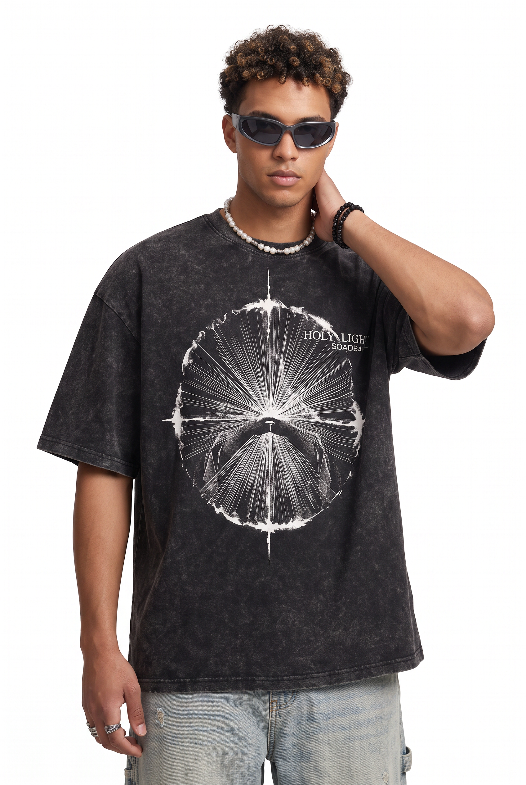 Black Dropped Shoulder Oversized Tee