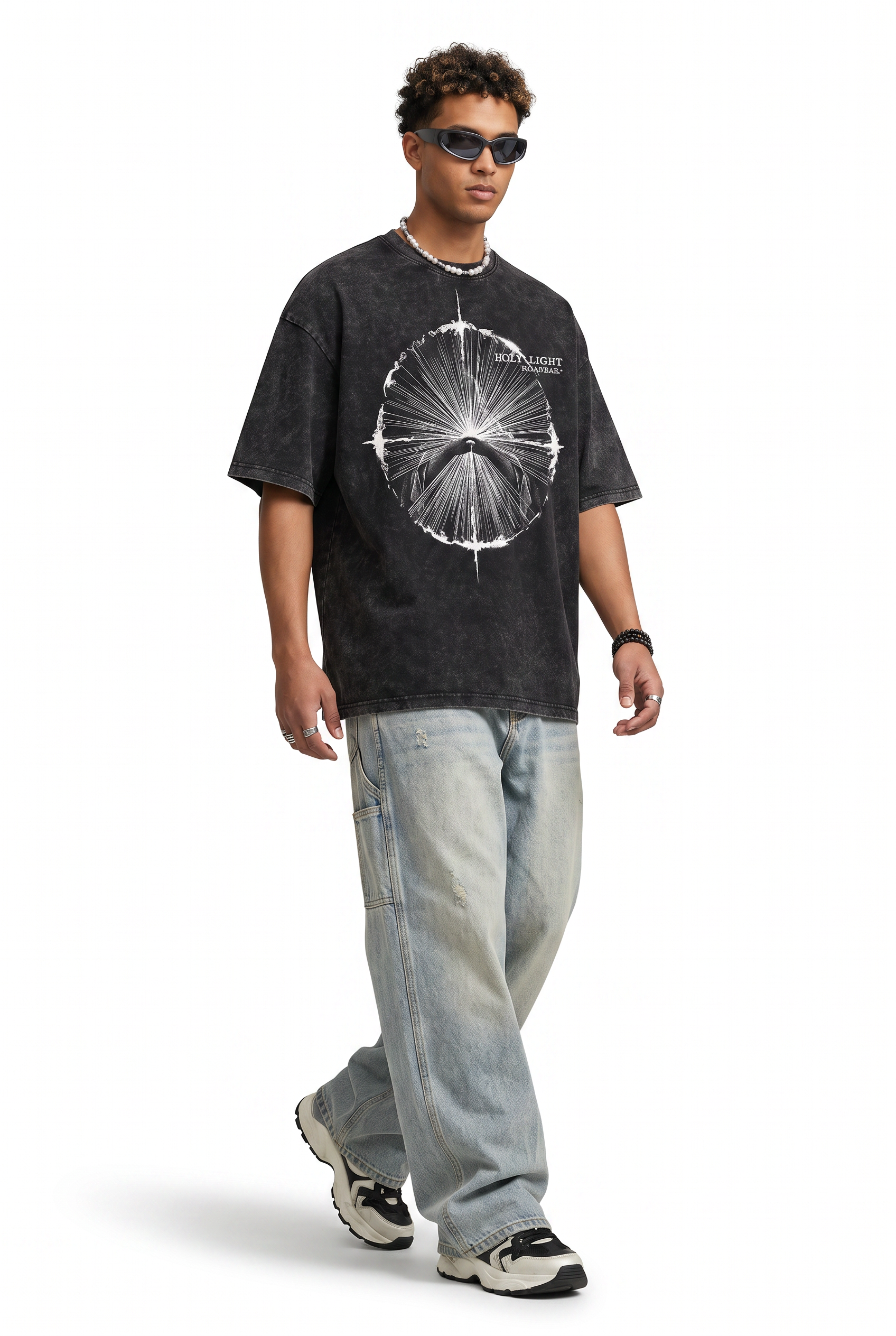 Black Dropped Shoulder Oversized Tee