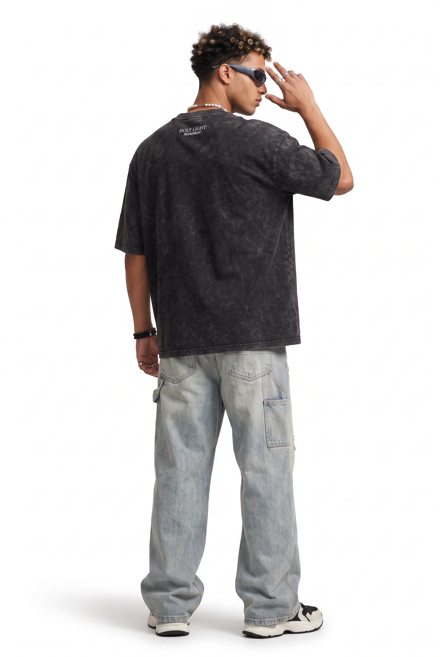 Black Dropped Shoulder Oversized Tee