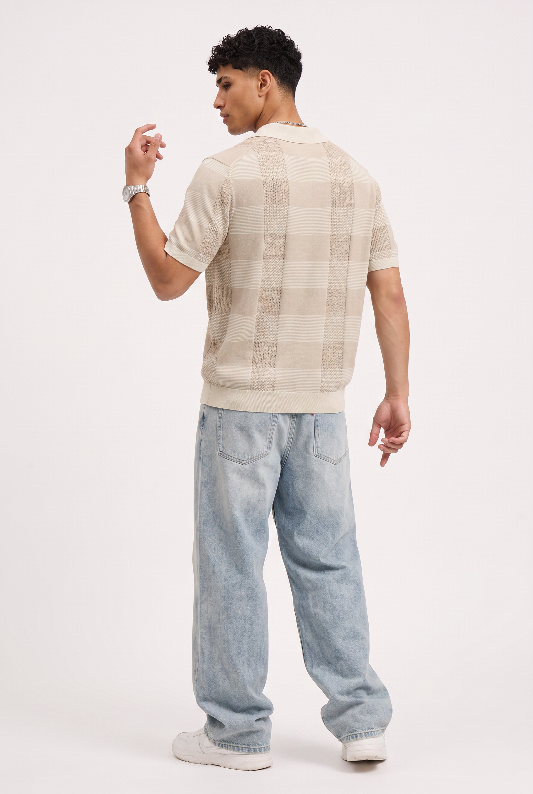 Beige Dropped Shoulder Oversized Tee