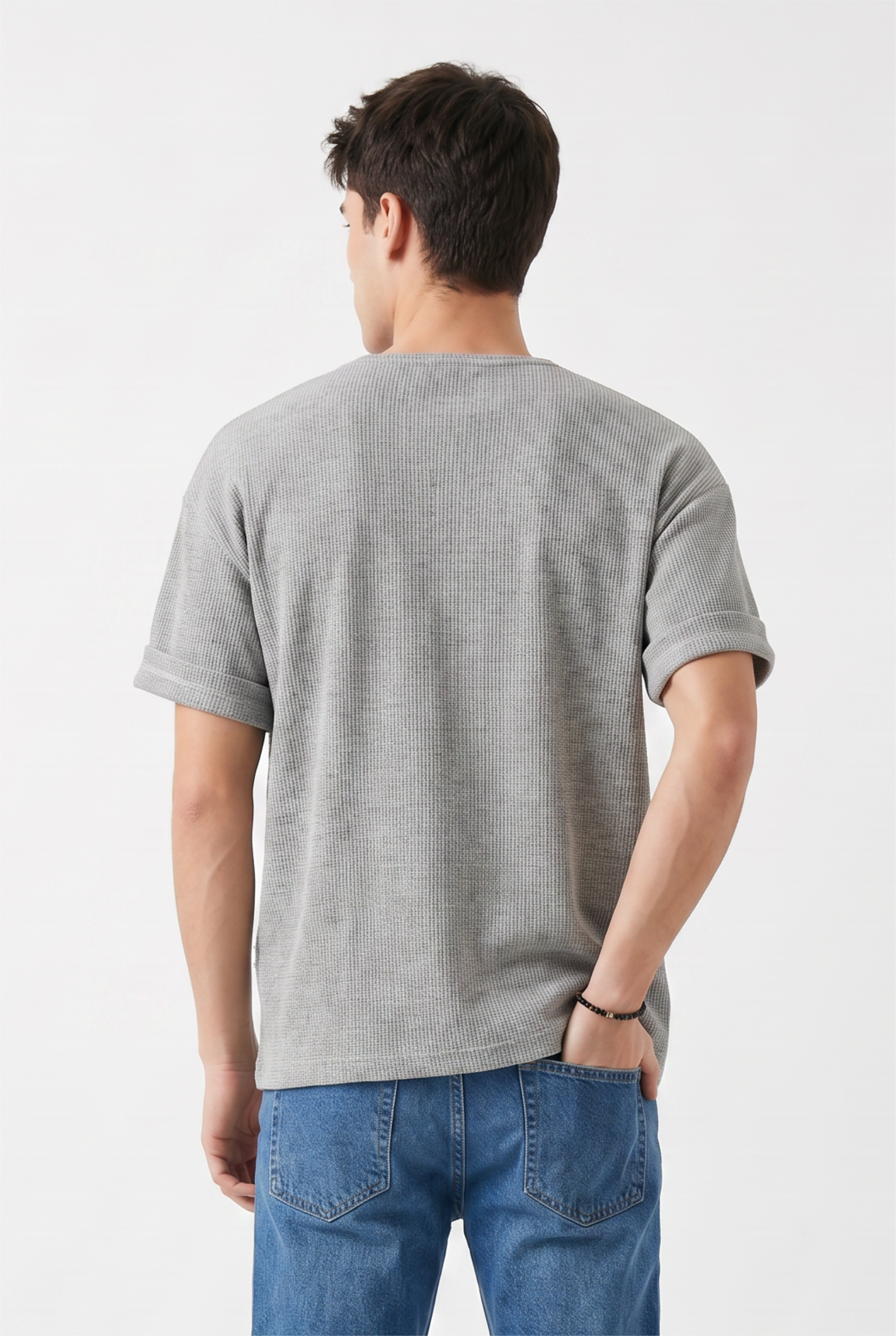 Grey Relaxed Drop-Shoulder Tee