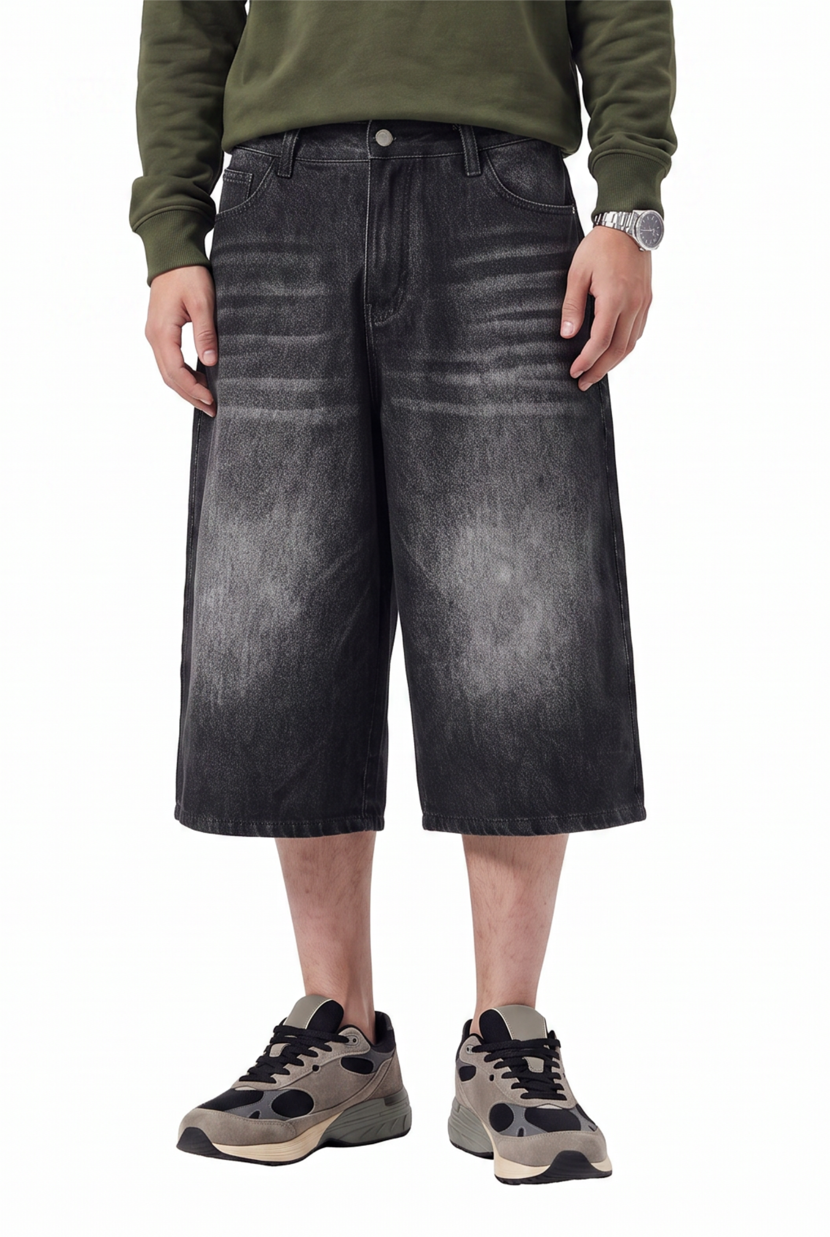 Black Drawstring Regular Shorts