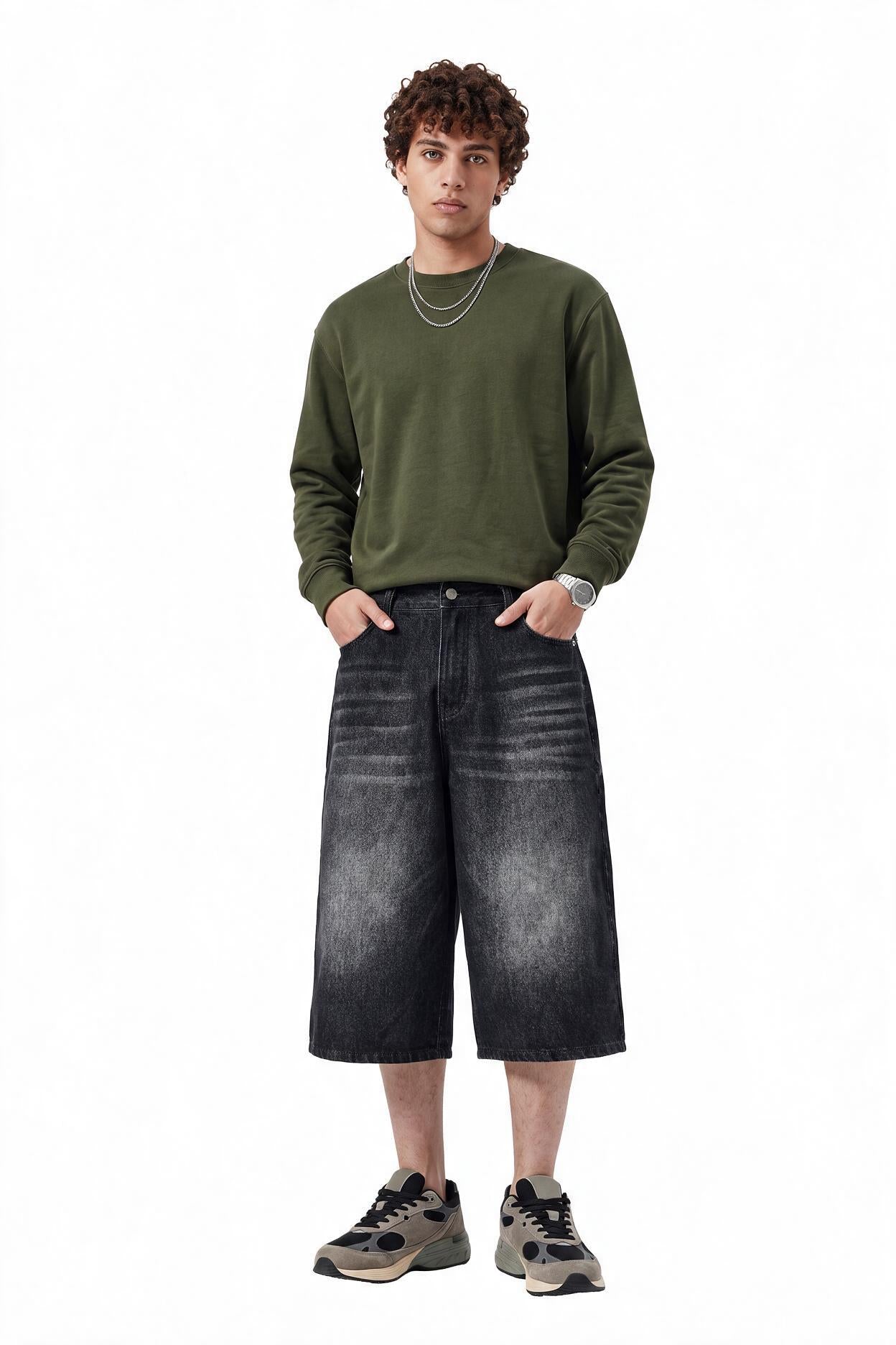 Black Drawstring Regular Shorts