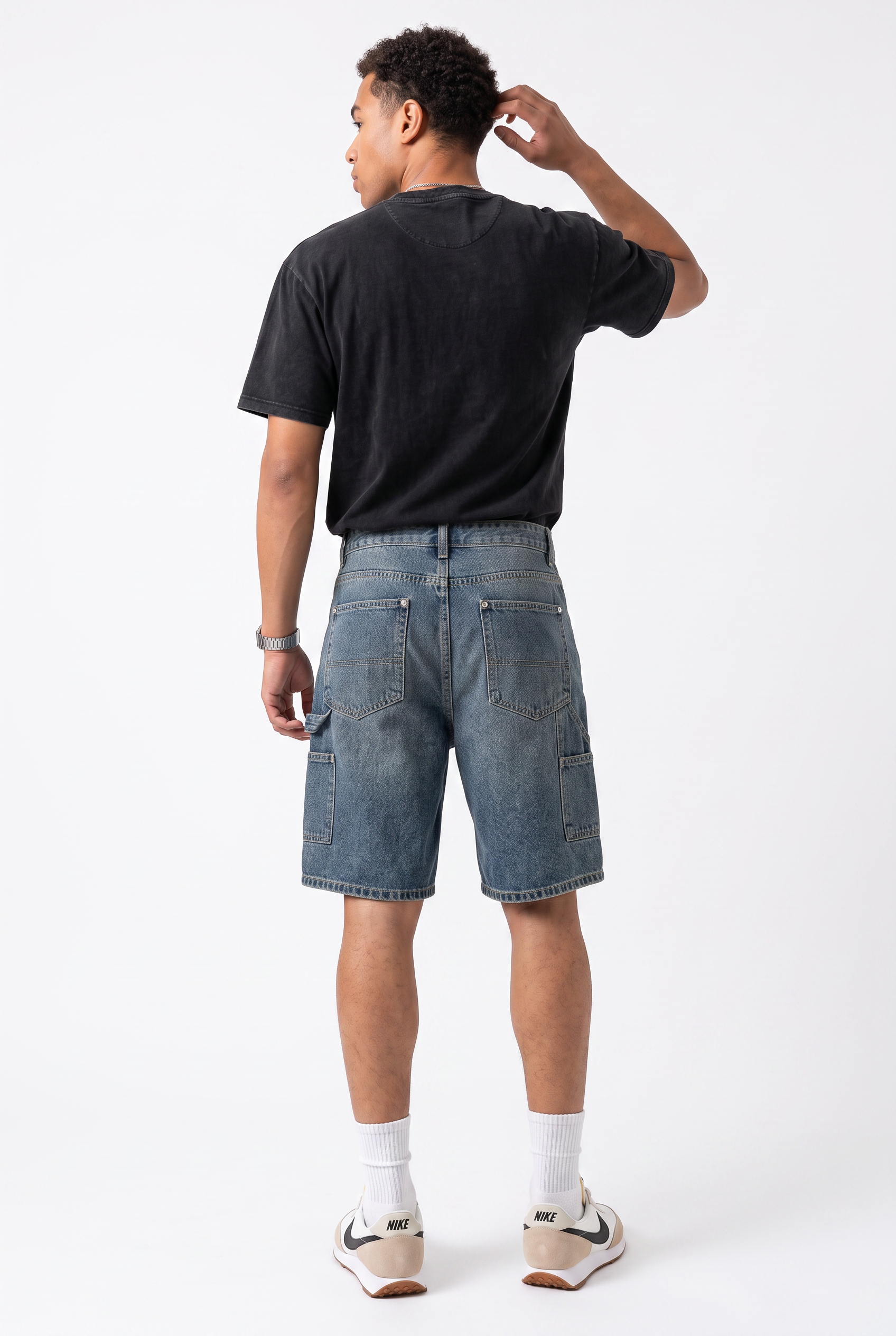Sky Blue Drawstring Chino Shorts