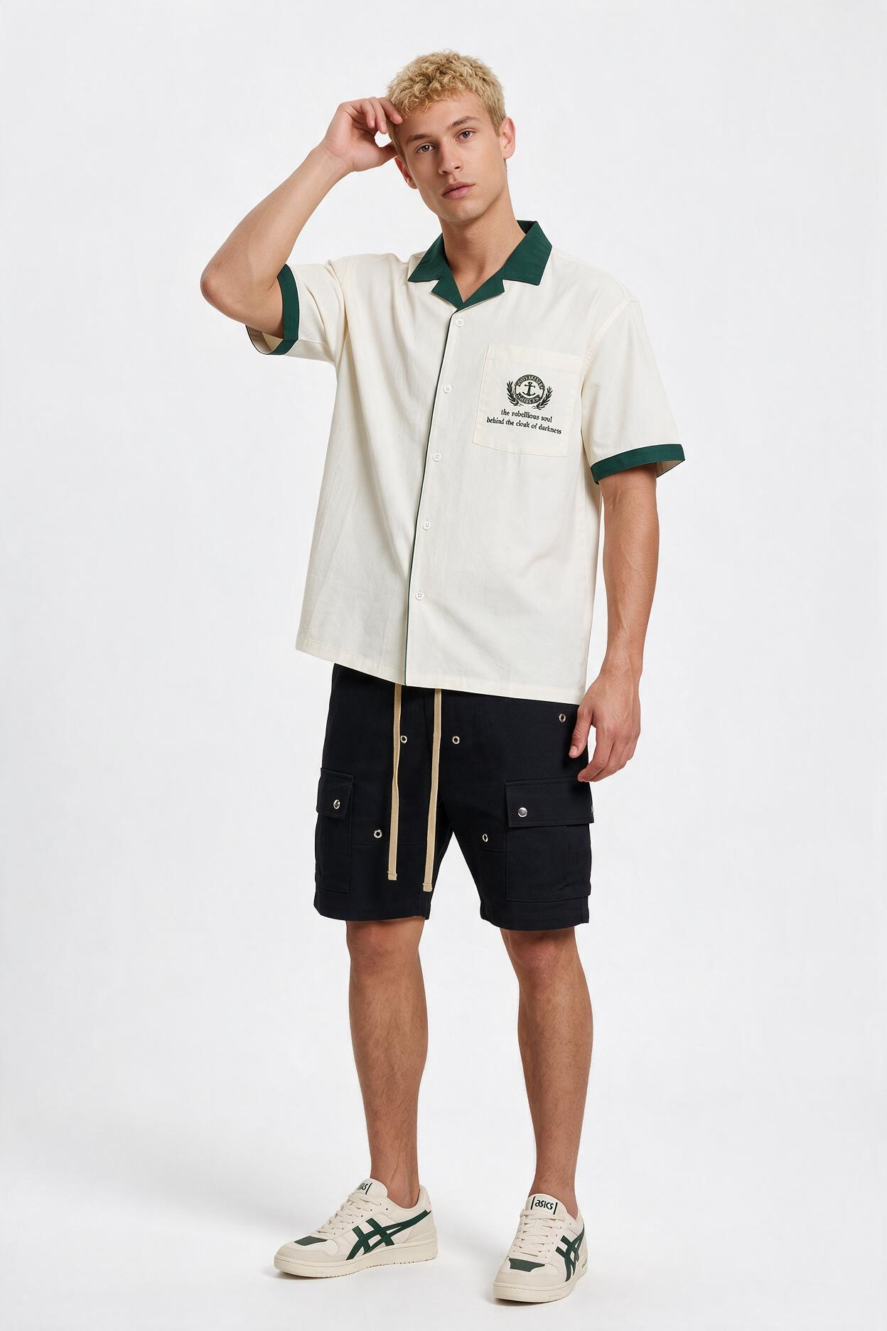White Chest Pocket Casual Shirt